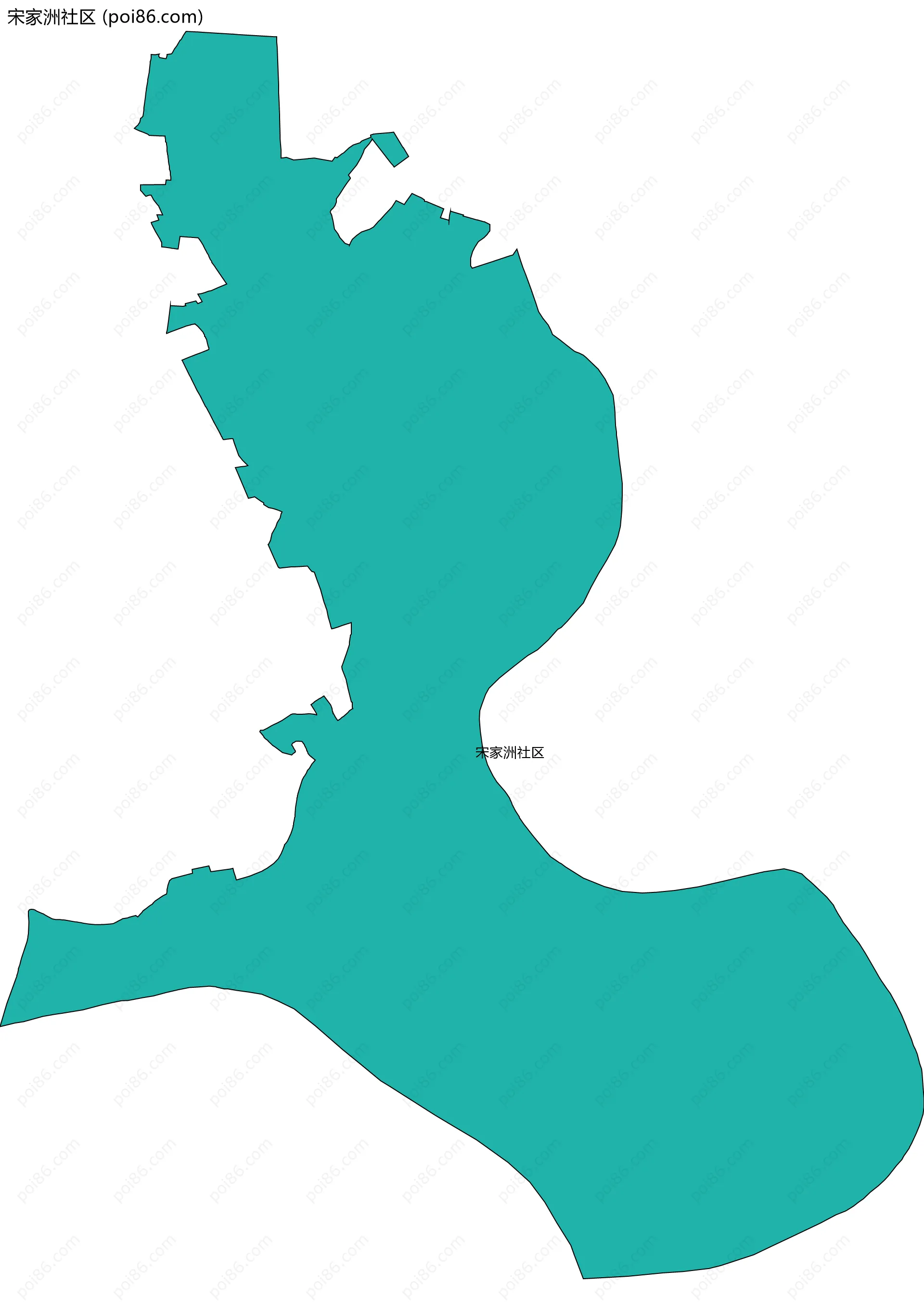 宋家洲社区边界地图