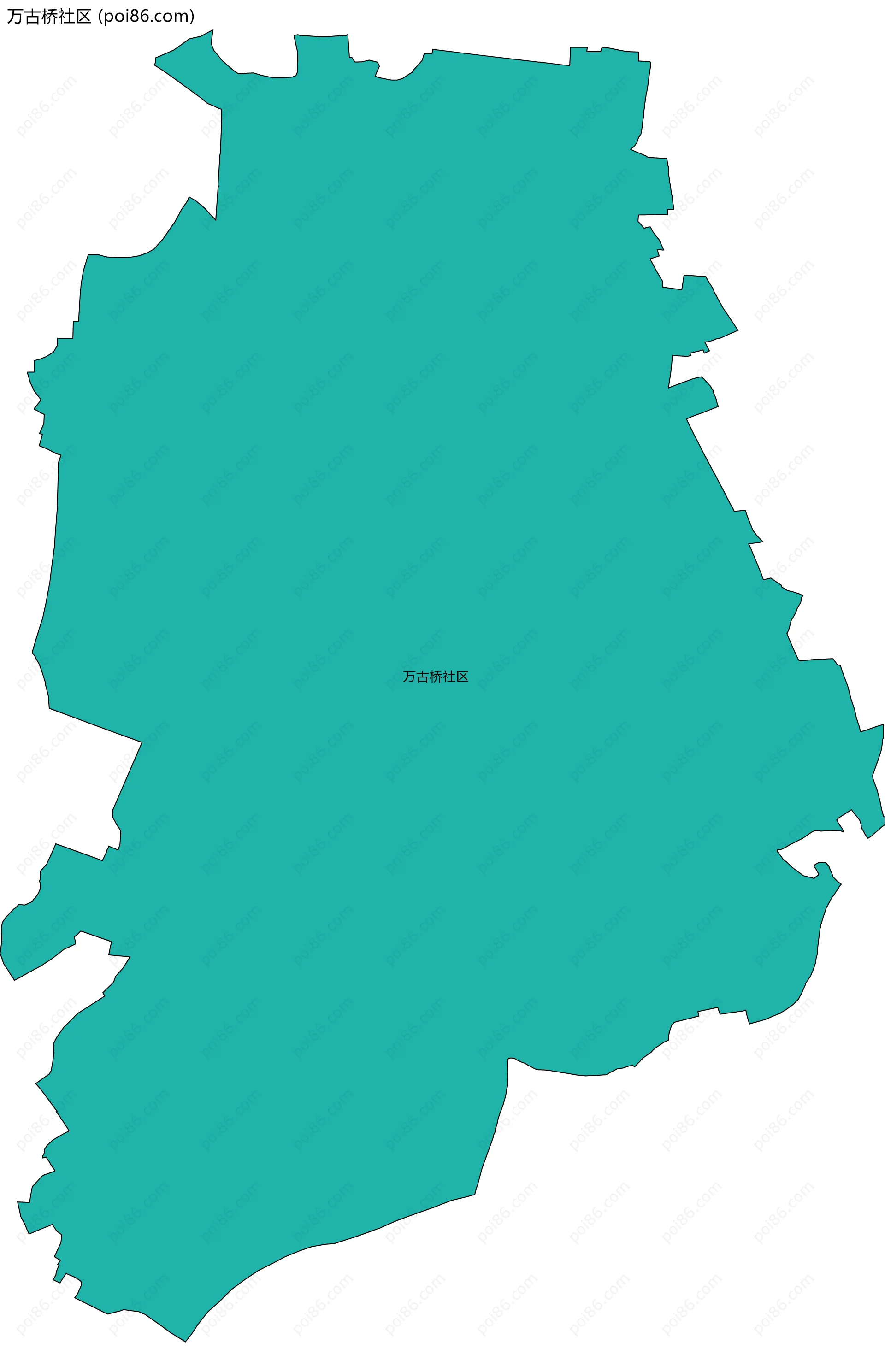 万古桥社区边界地图
