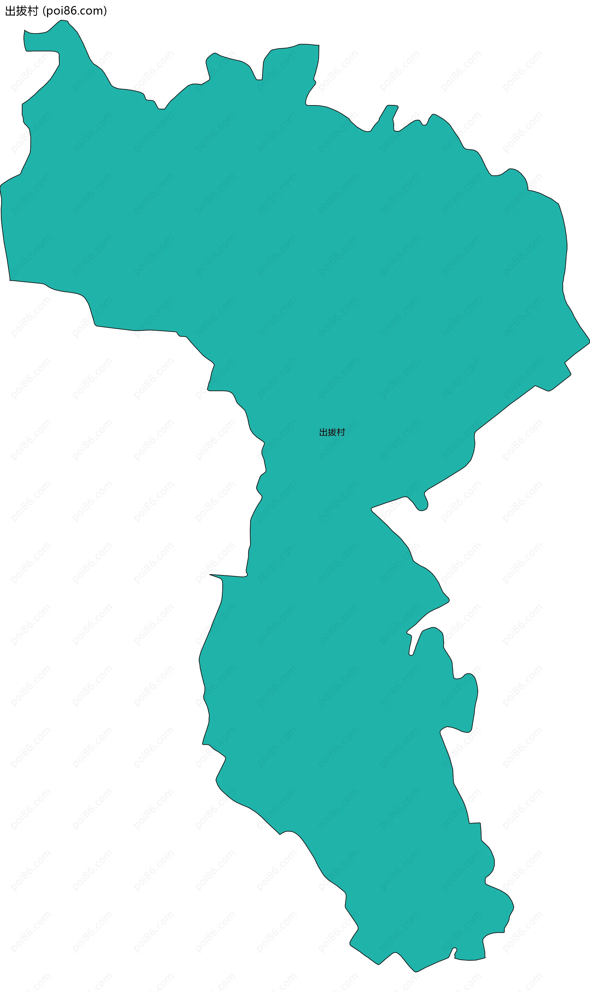 出拔村边界地图