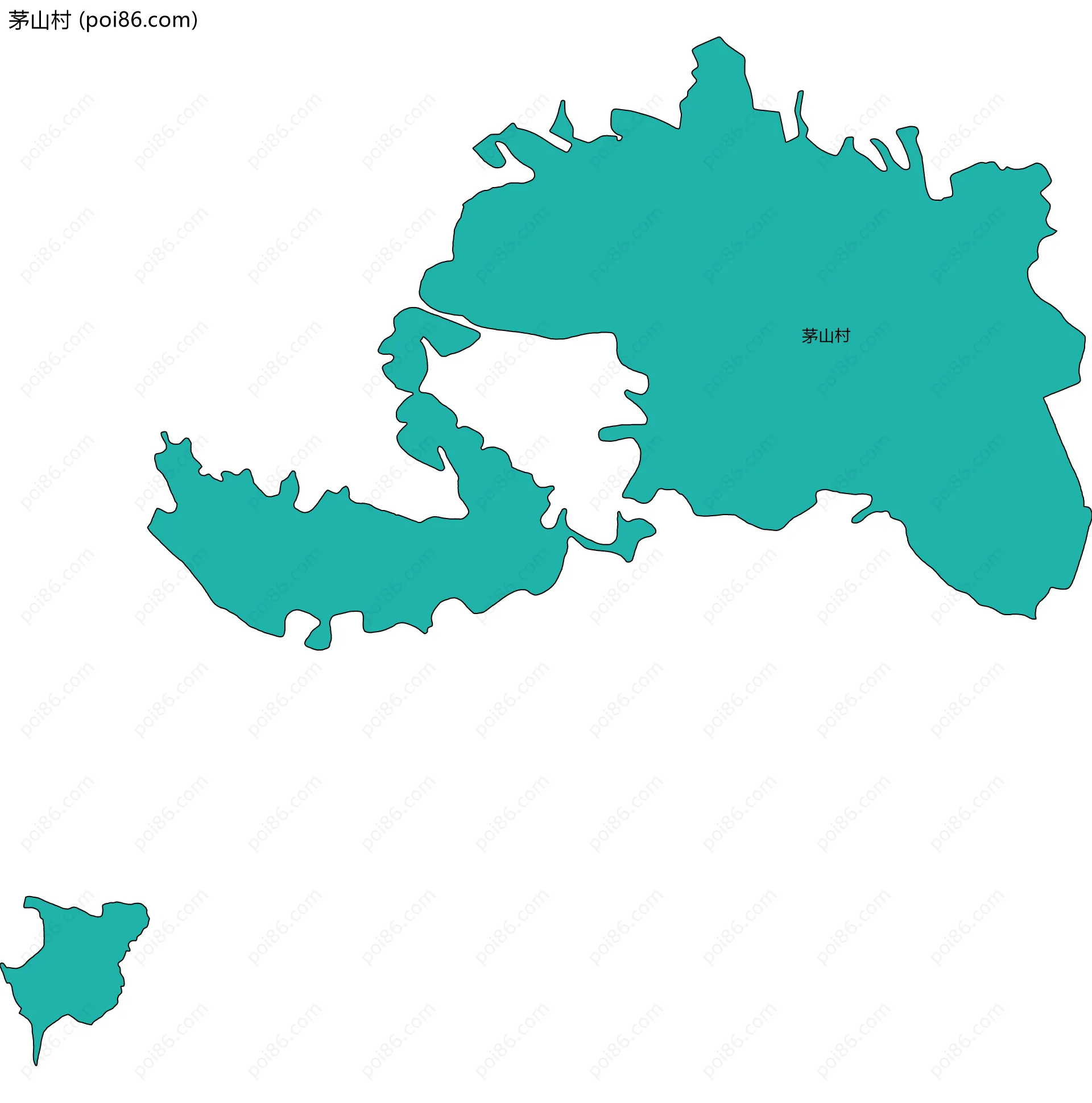 茅山村边界地图