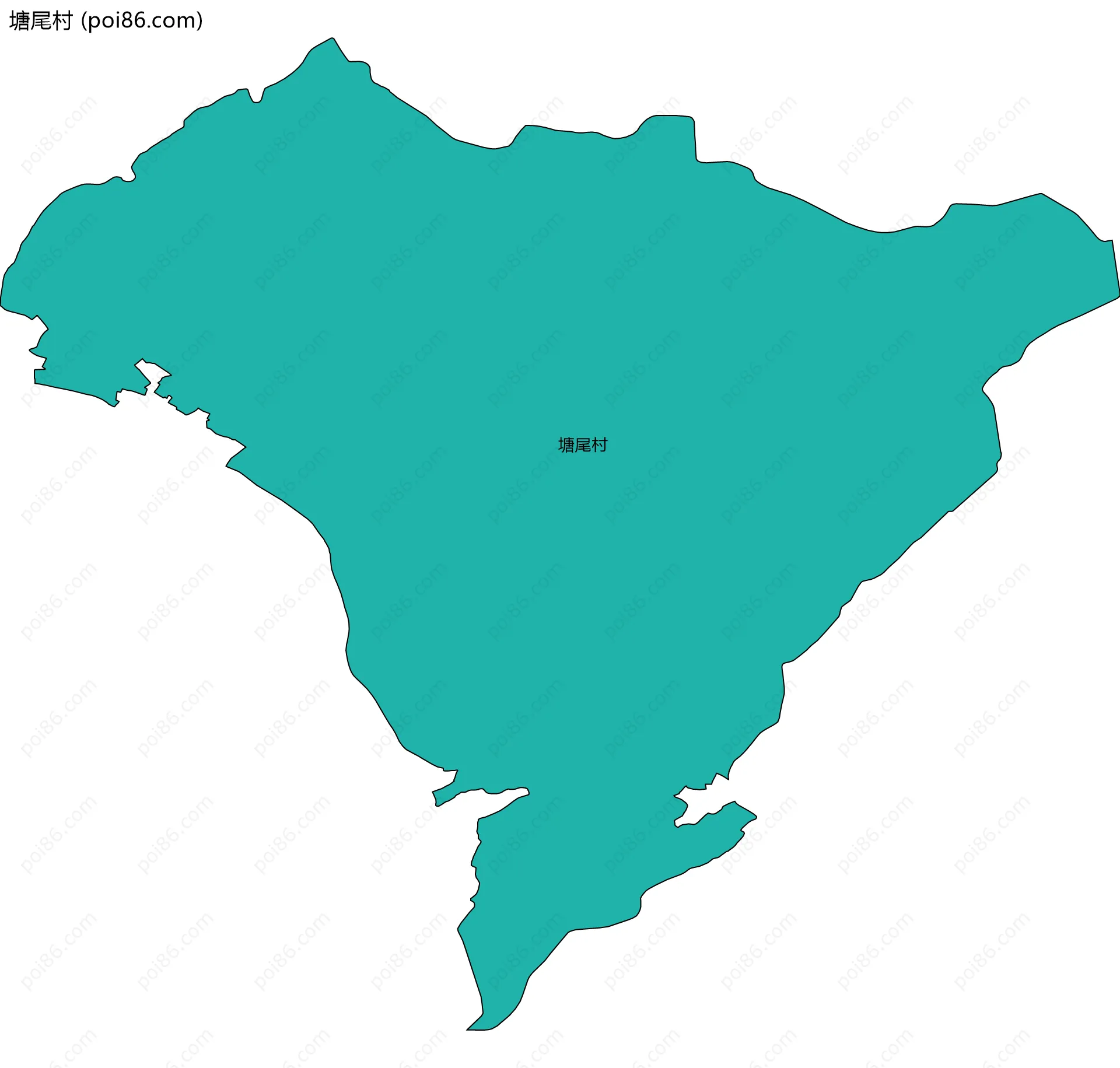 塘尾村边界地图