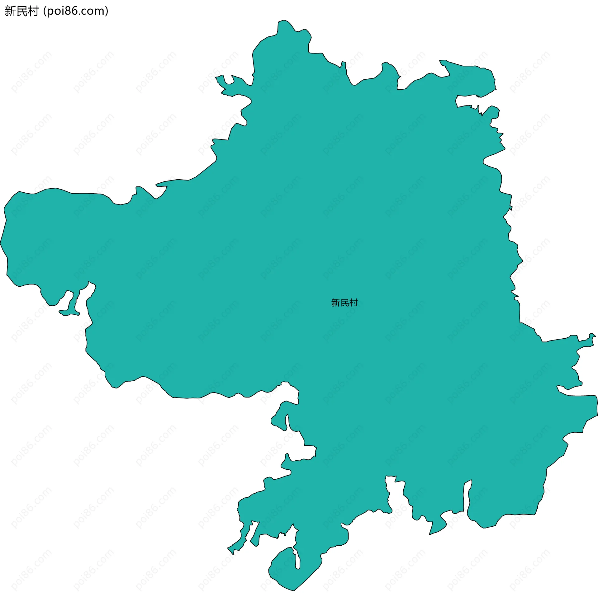 新民村边界地图