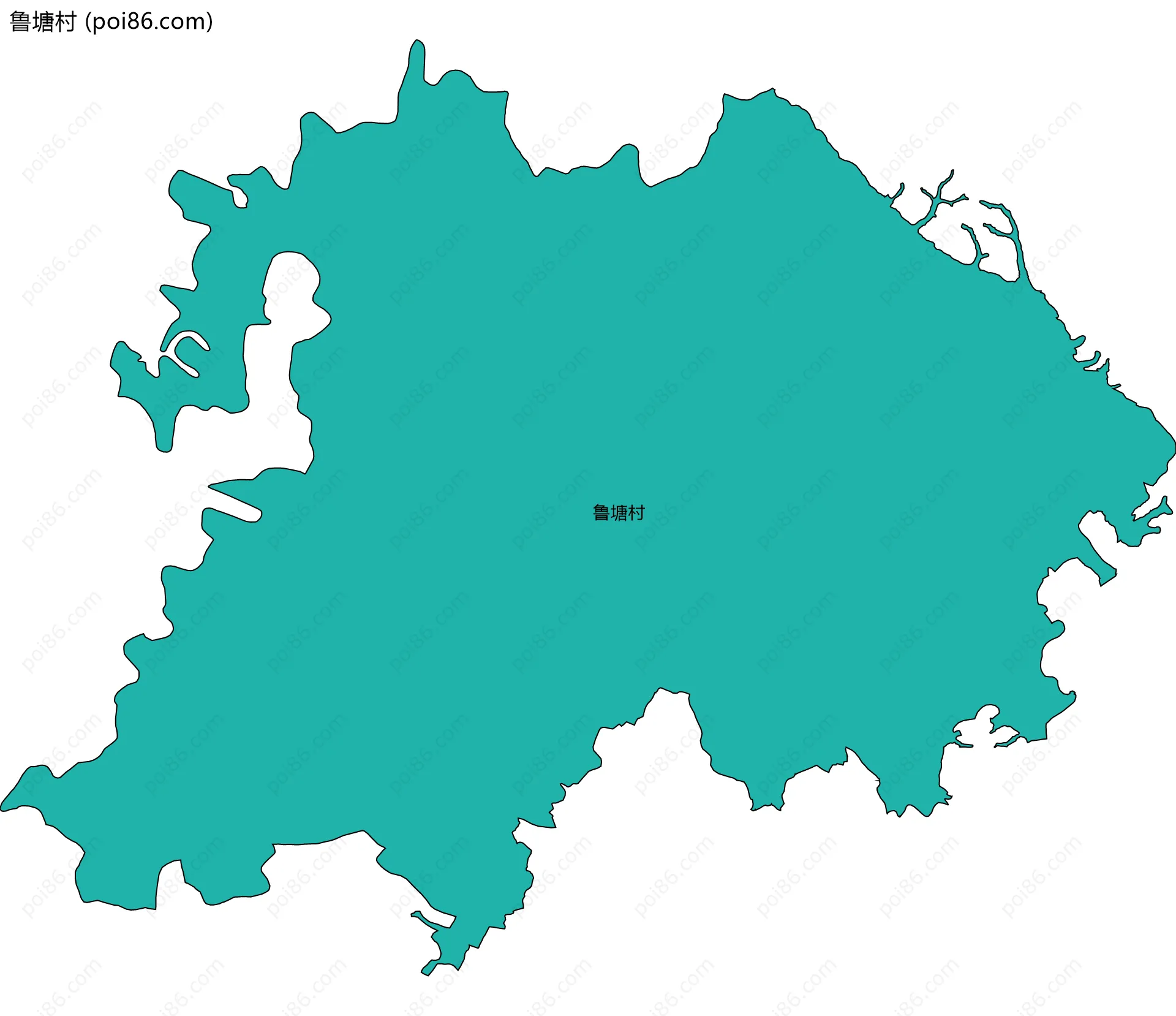 鲁塘村边界地图