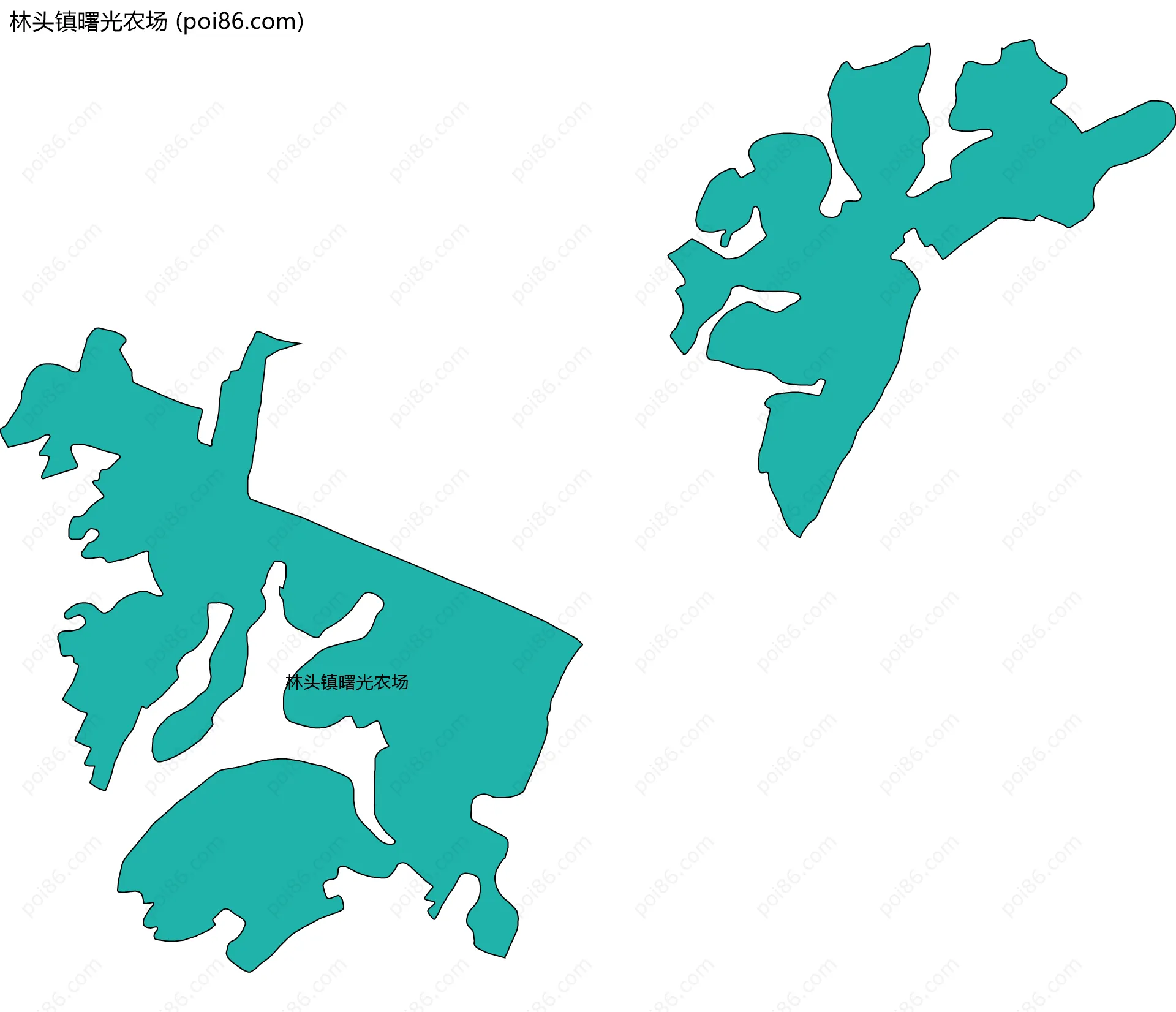 林头镇曙光农场边界地图