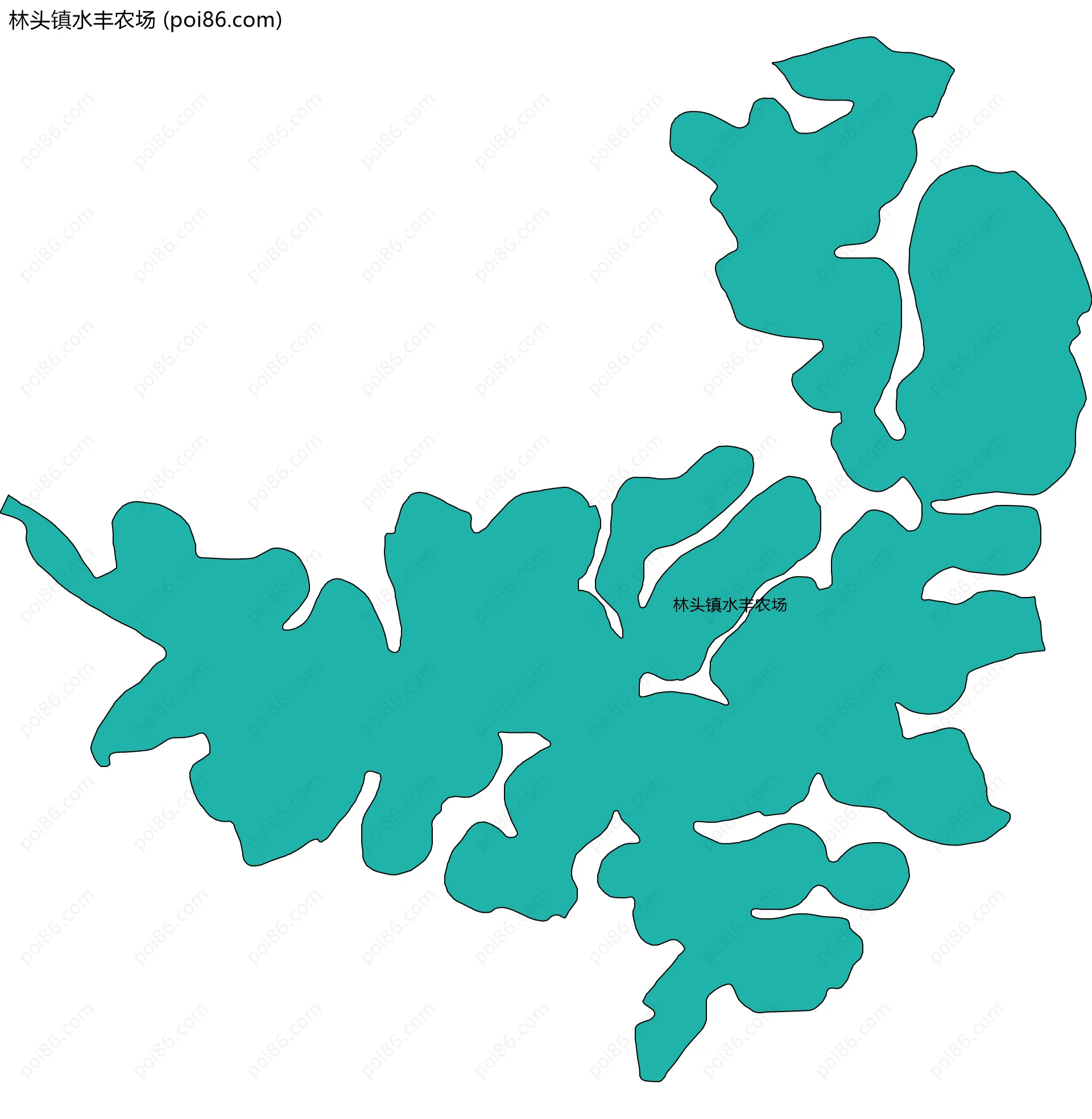 林头镇水丰农场边界地图