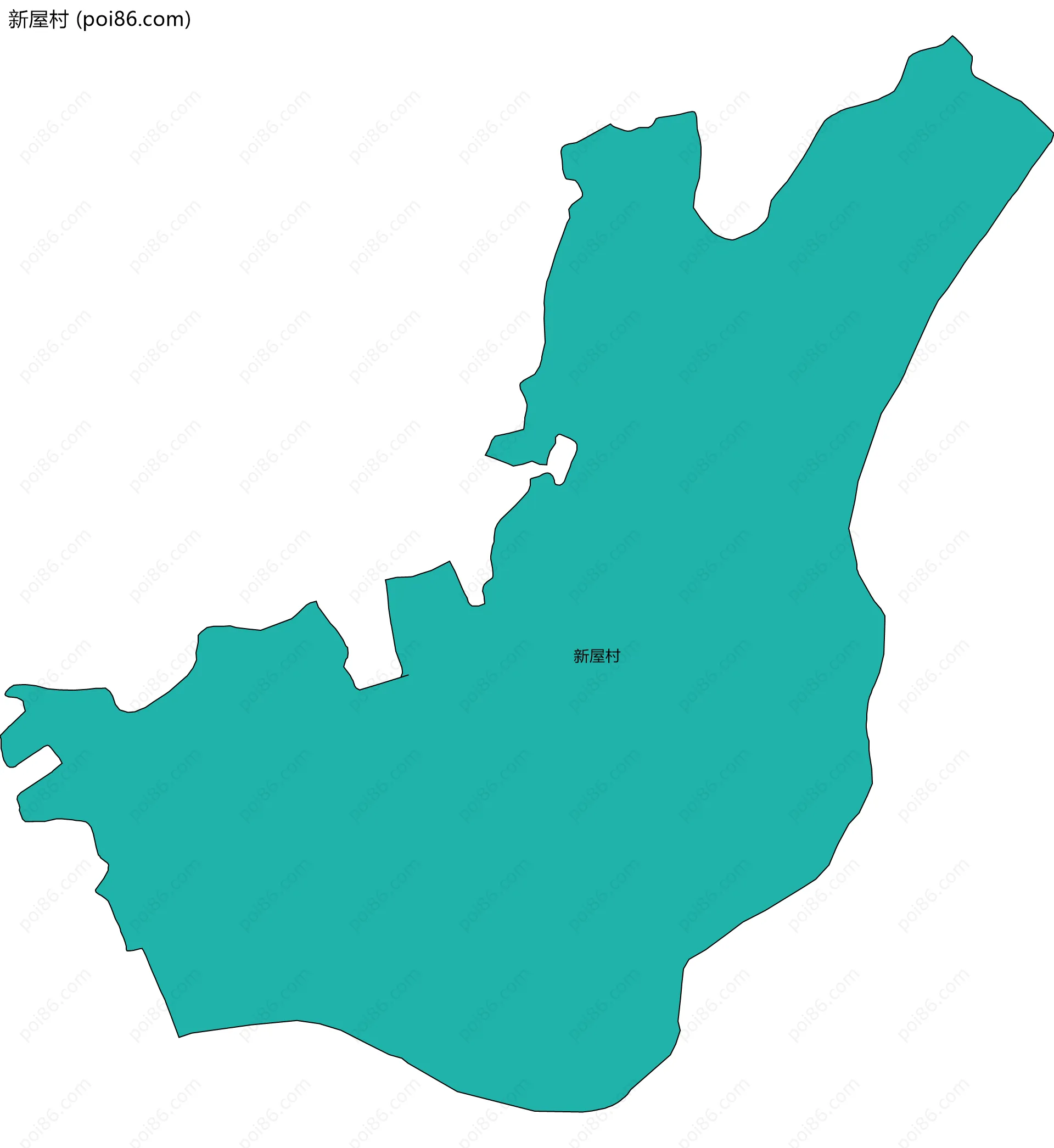 新屋村边界地图