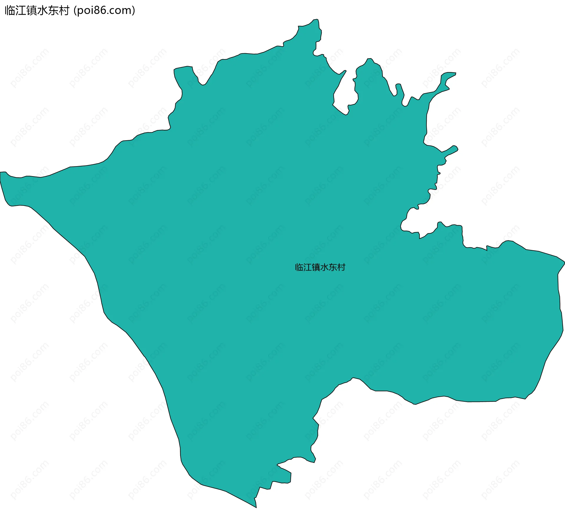 临江镇水东村边界地图
