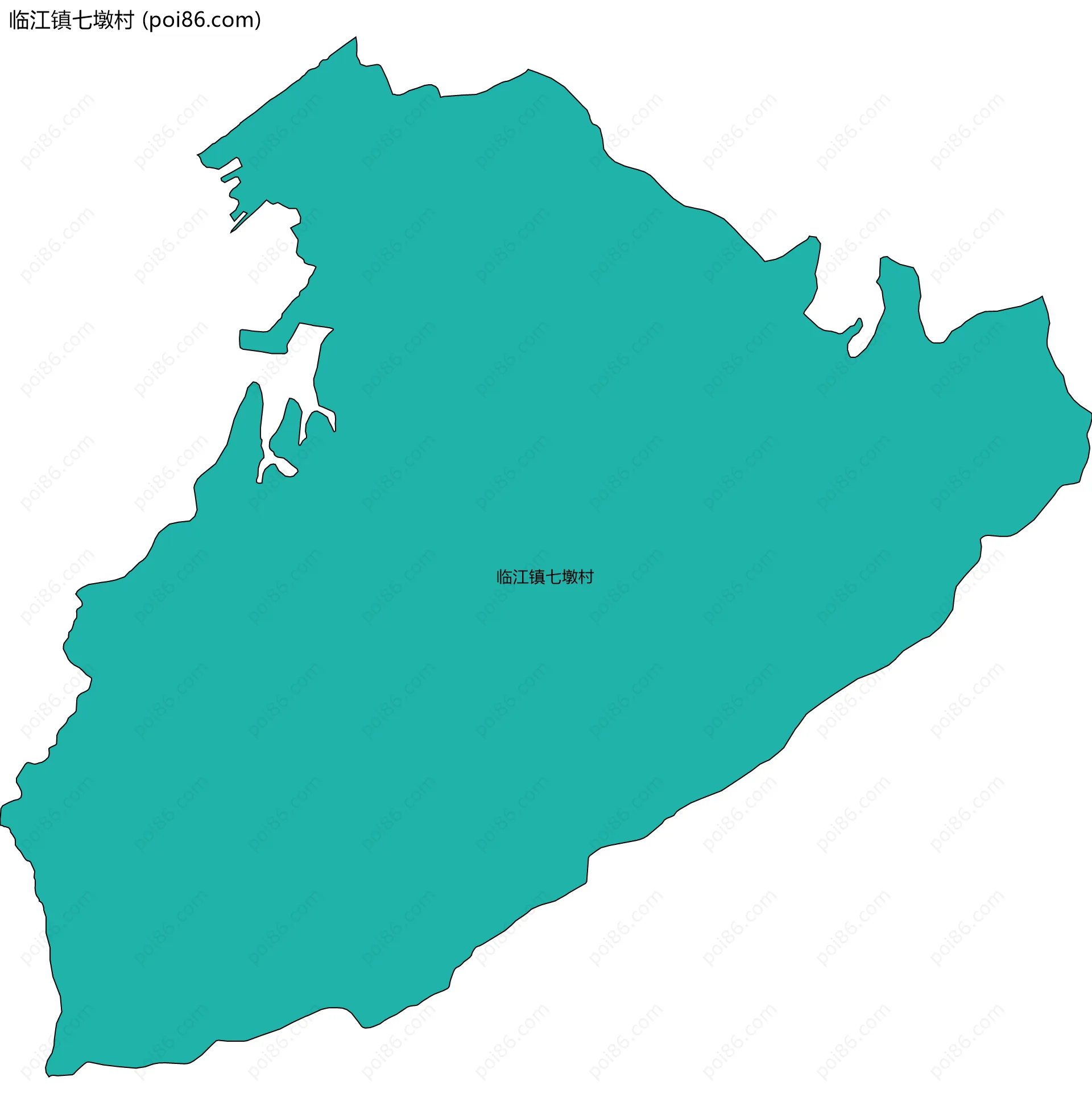 临江镇七墩村边界地图