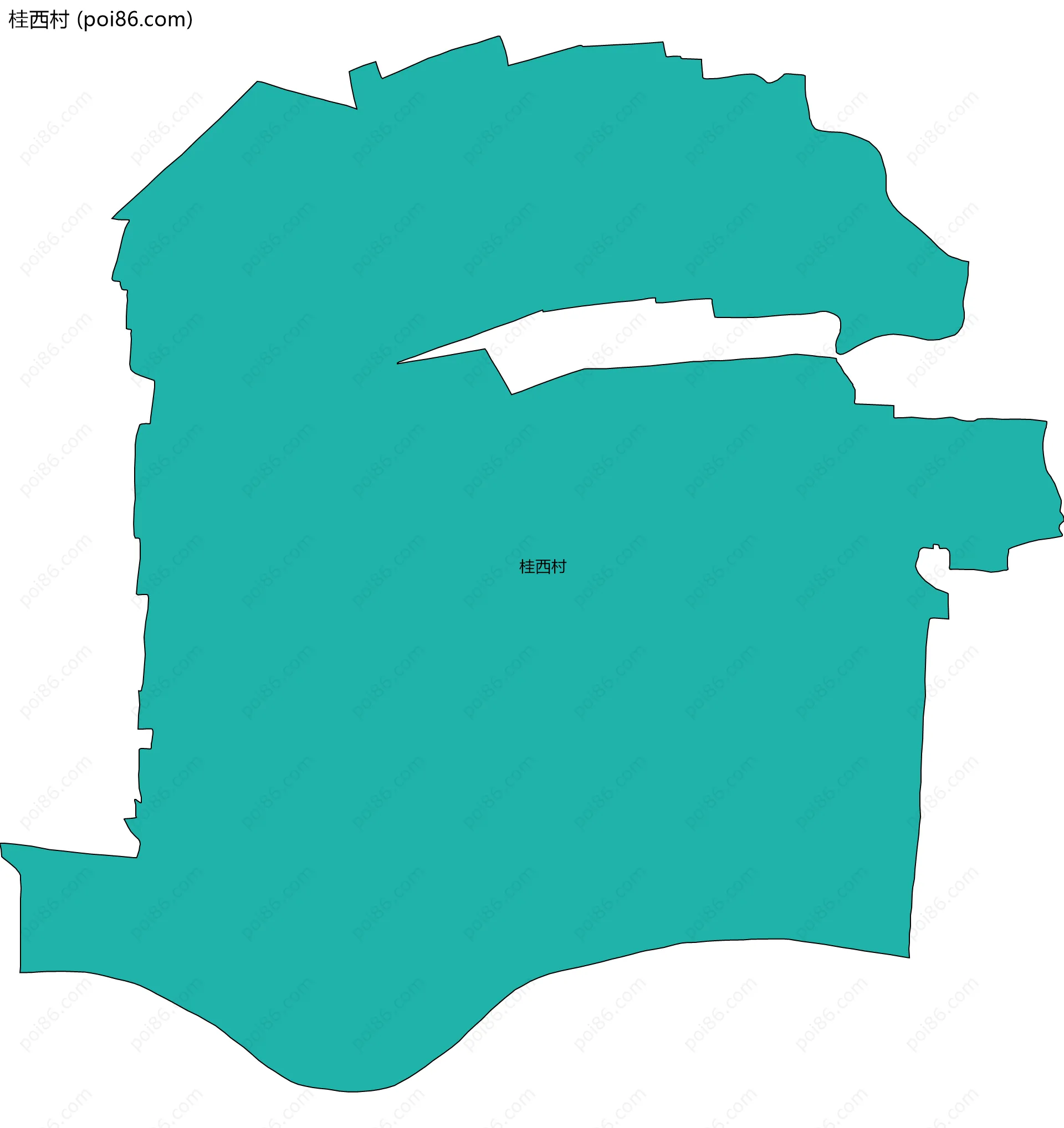 桂西村边界地图