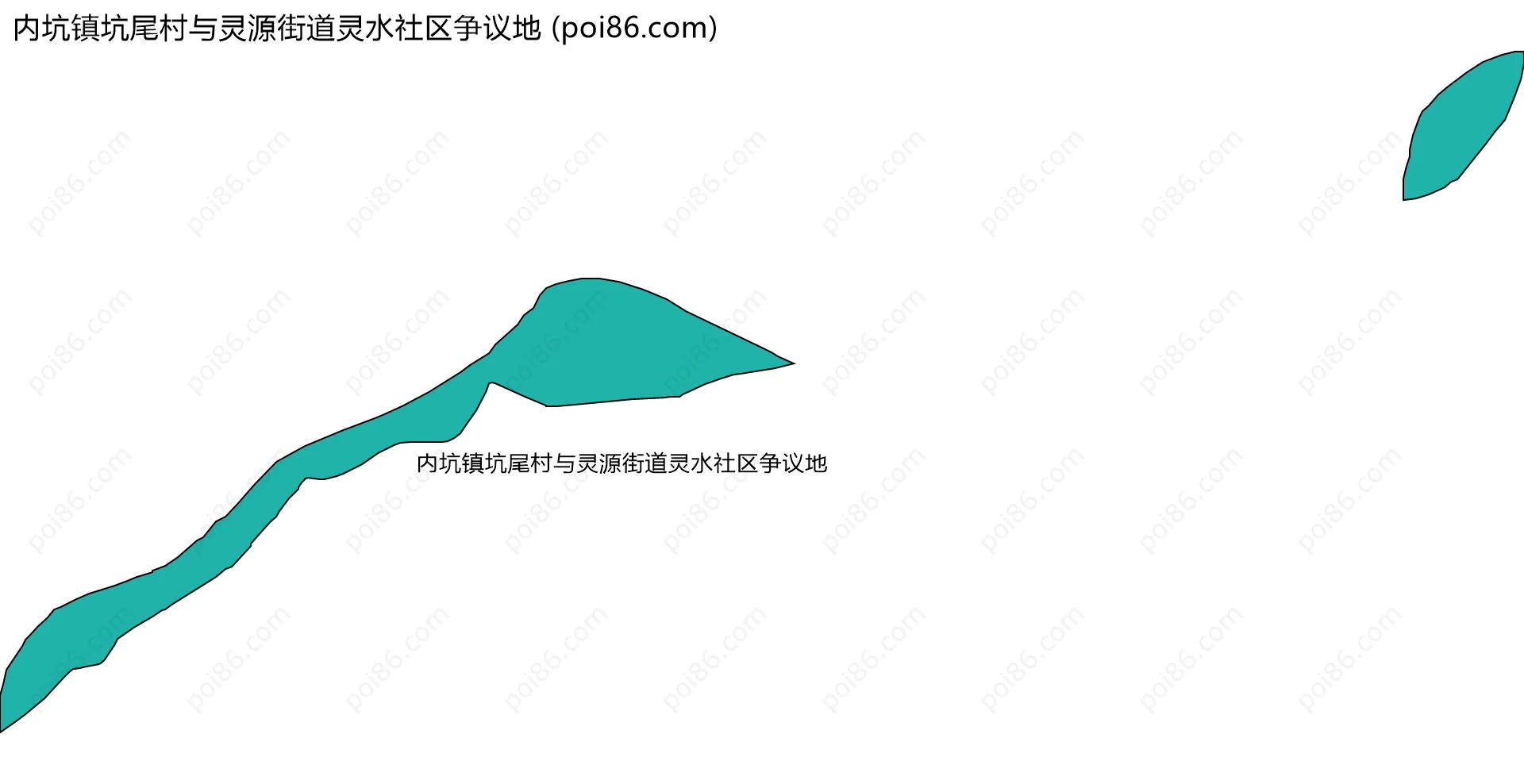 内坑镇坑尾村与灵源街道灵水社区争议地边界地图