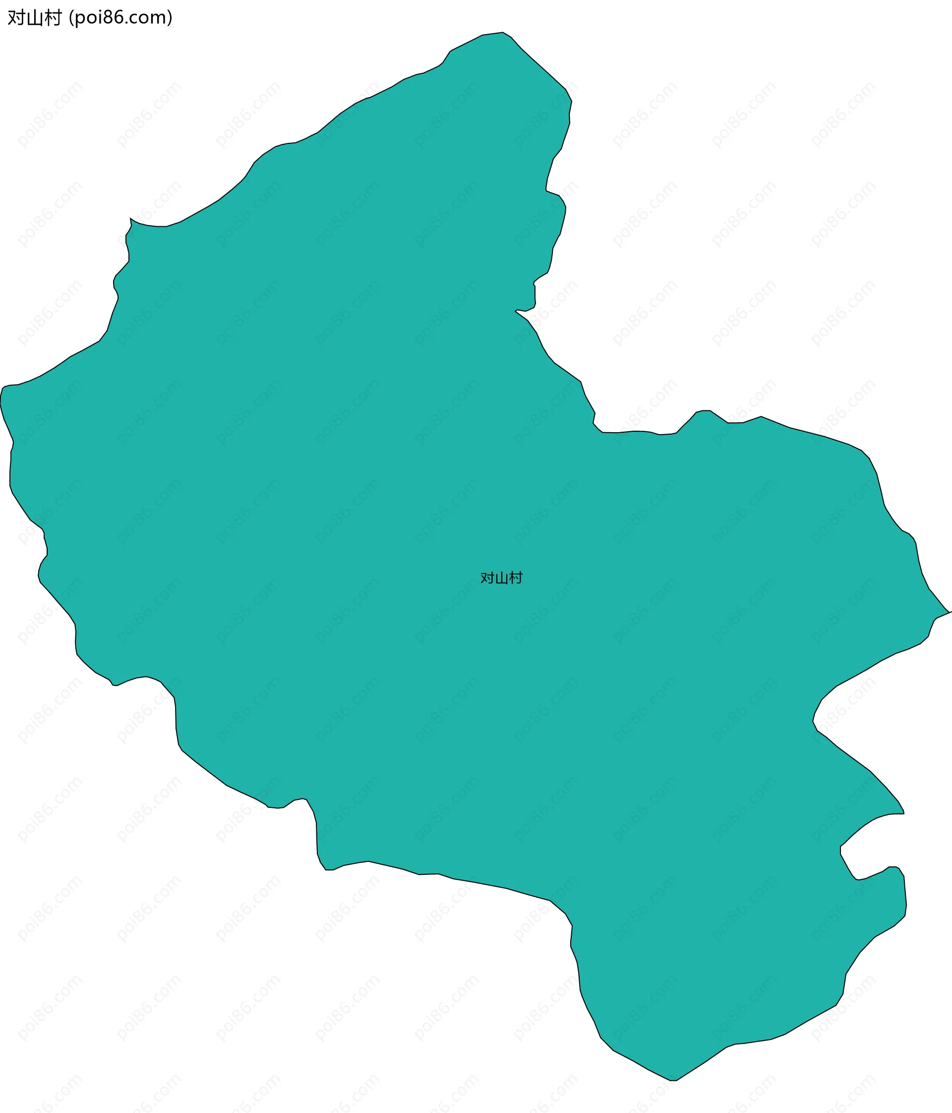 对山村边界地图