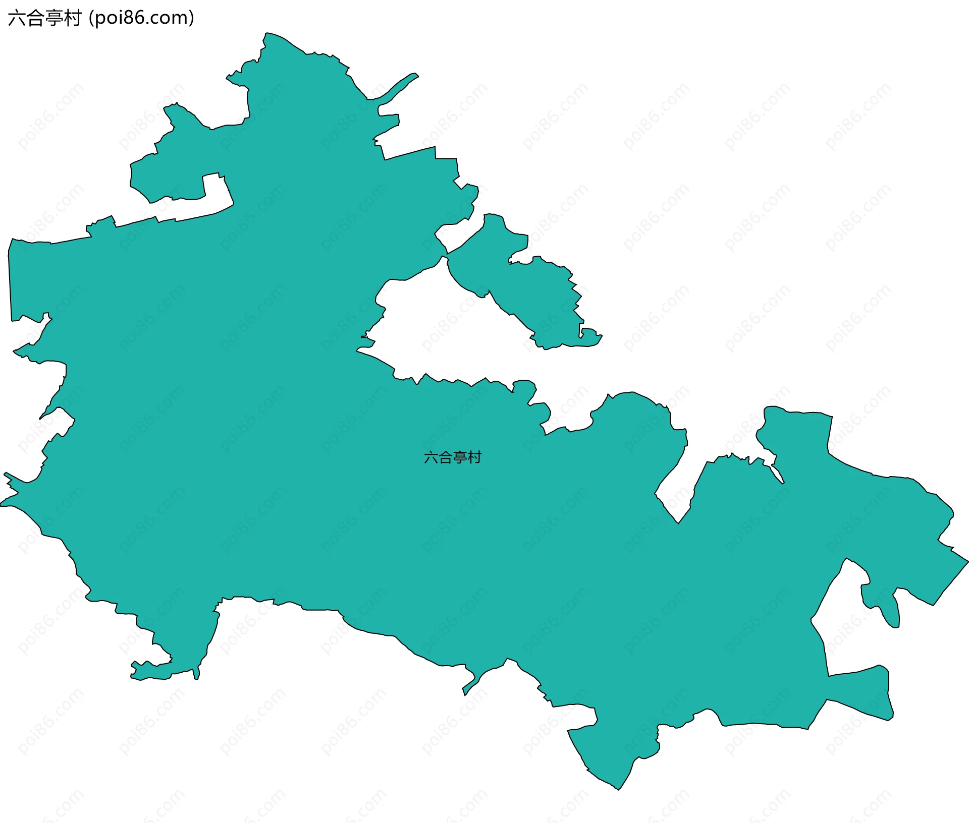 六合亭村边界地图