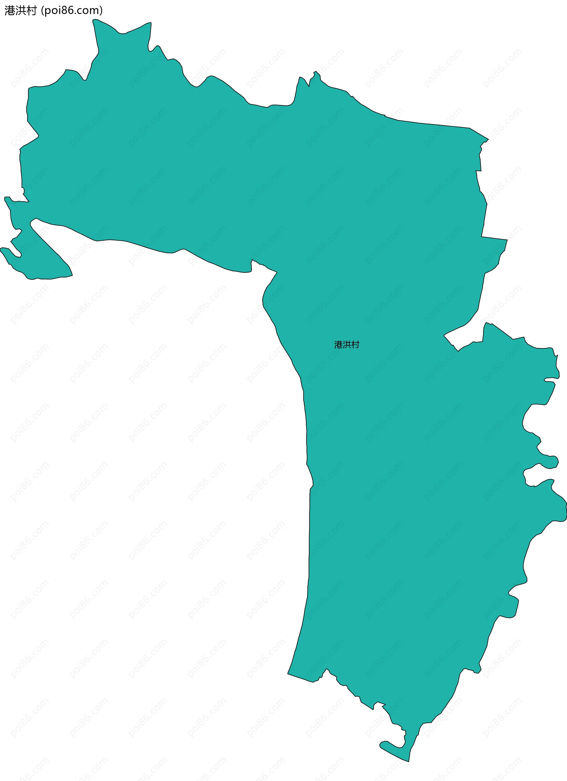 港洪村边界地图