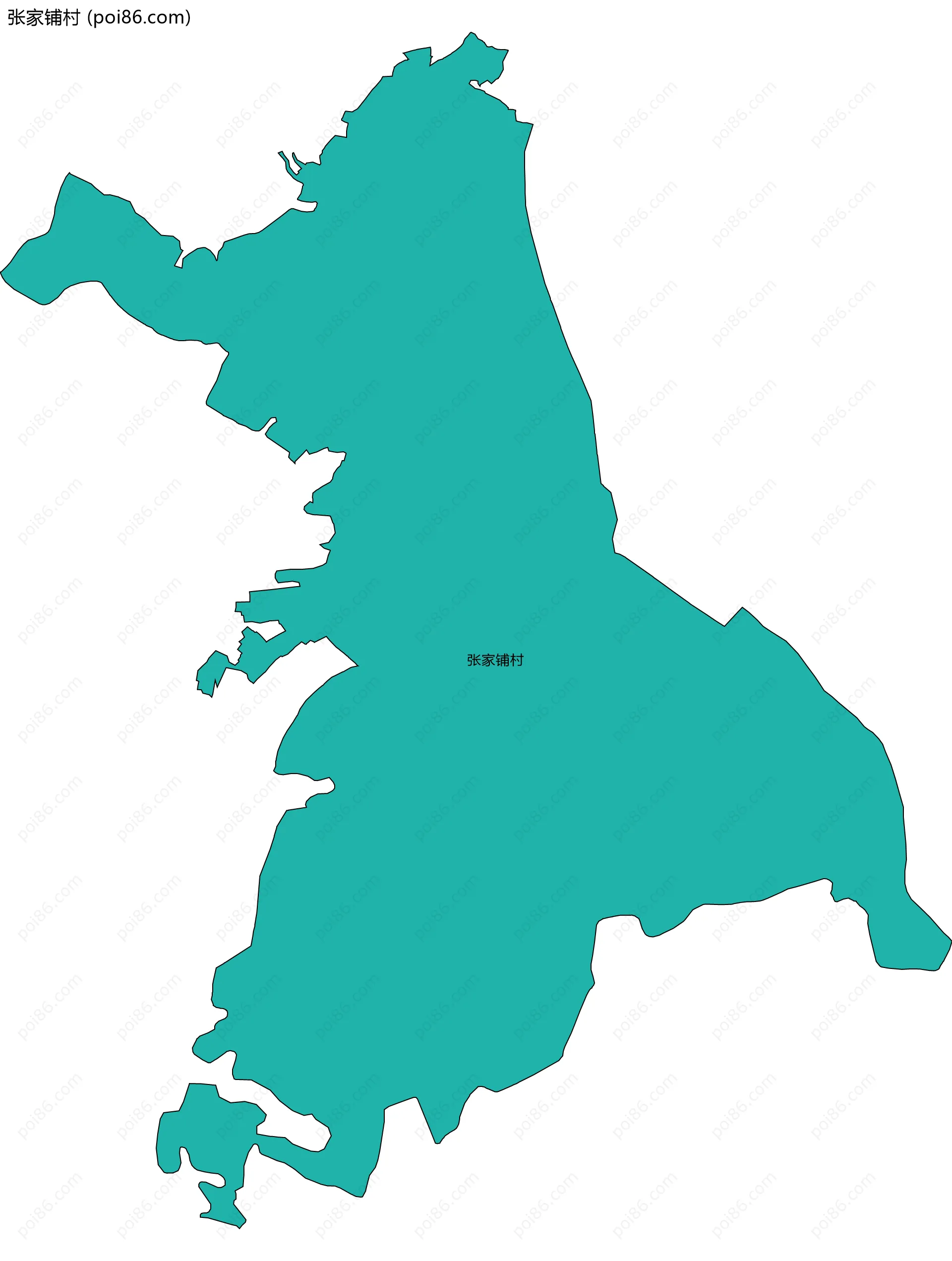 张家铺村边界地图