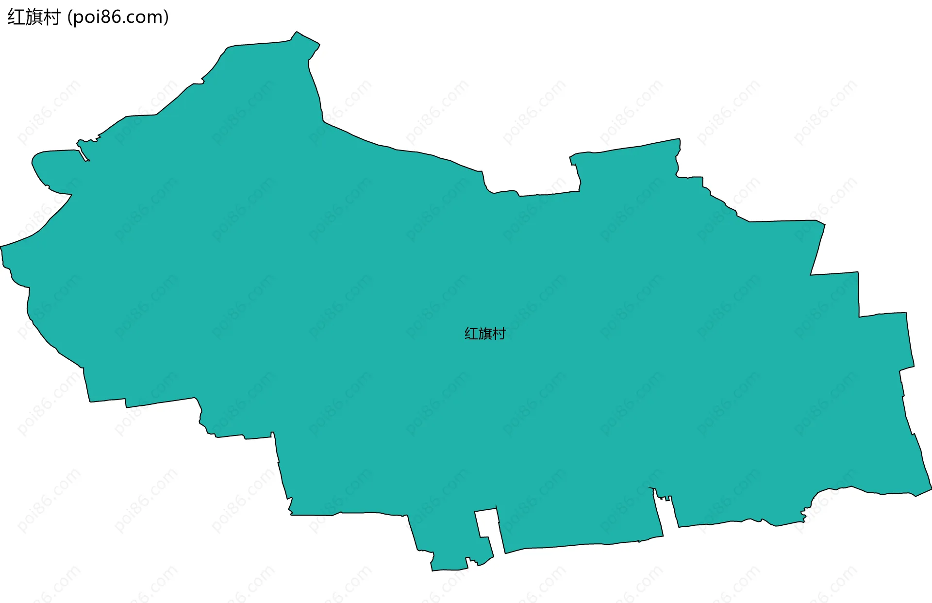 红旗村边界地图