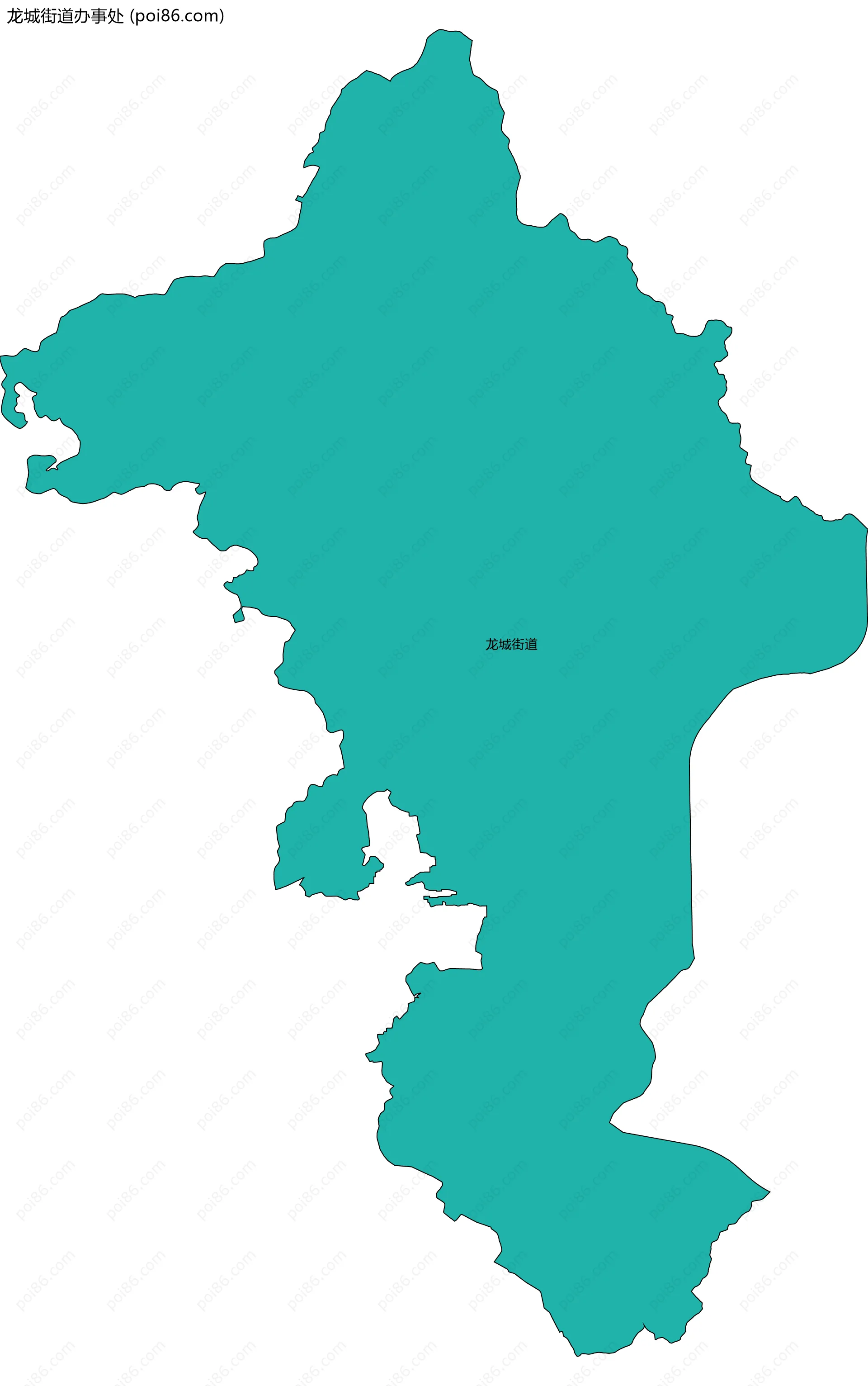 龙城街道办事处边界地图(五级行政区划)