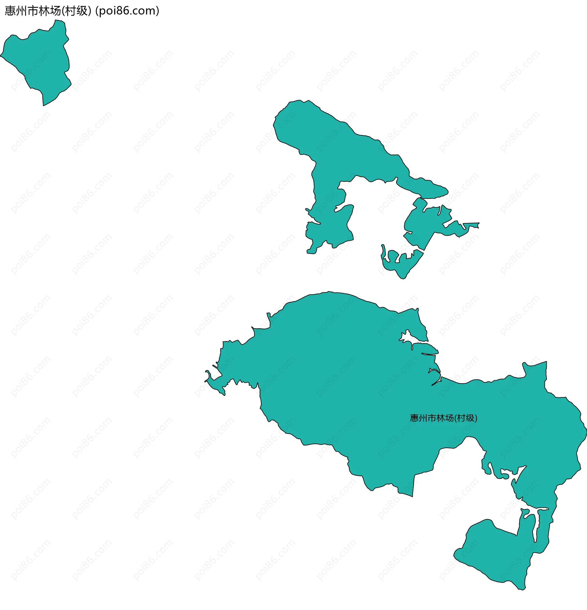 惠州市林场(村级)边界地图