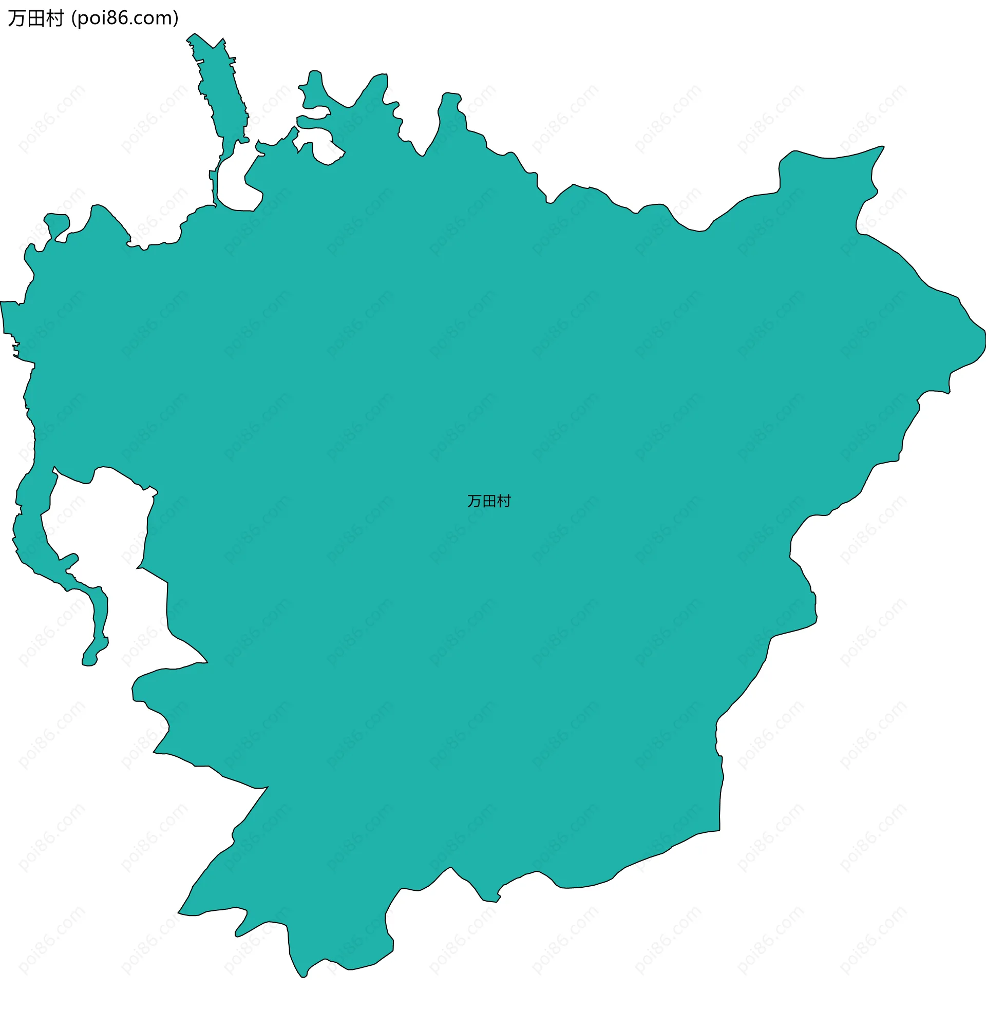 万田村边界地图