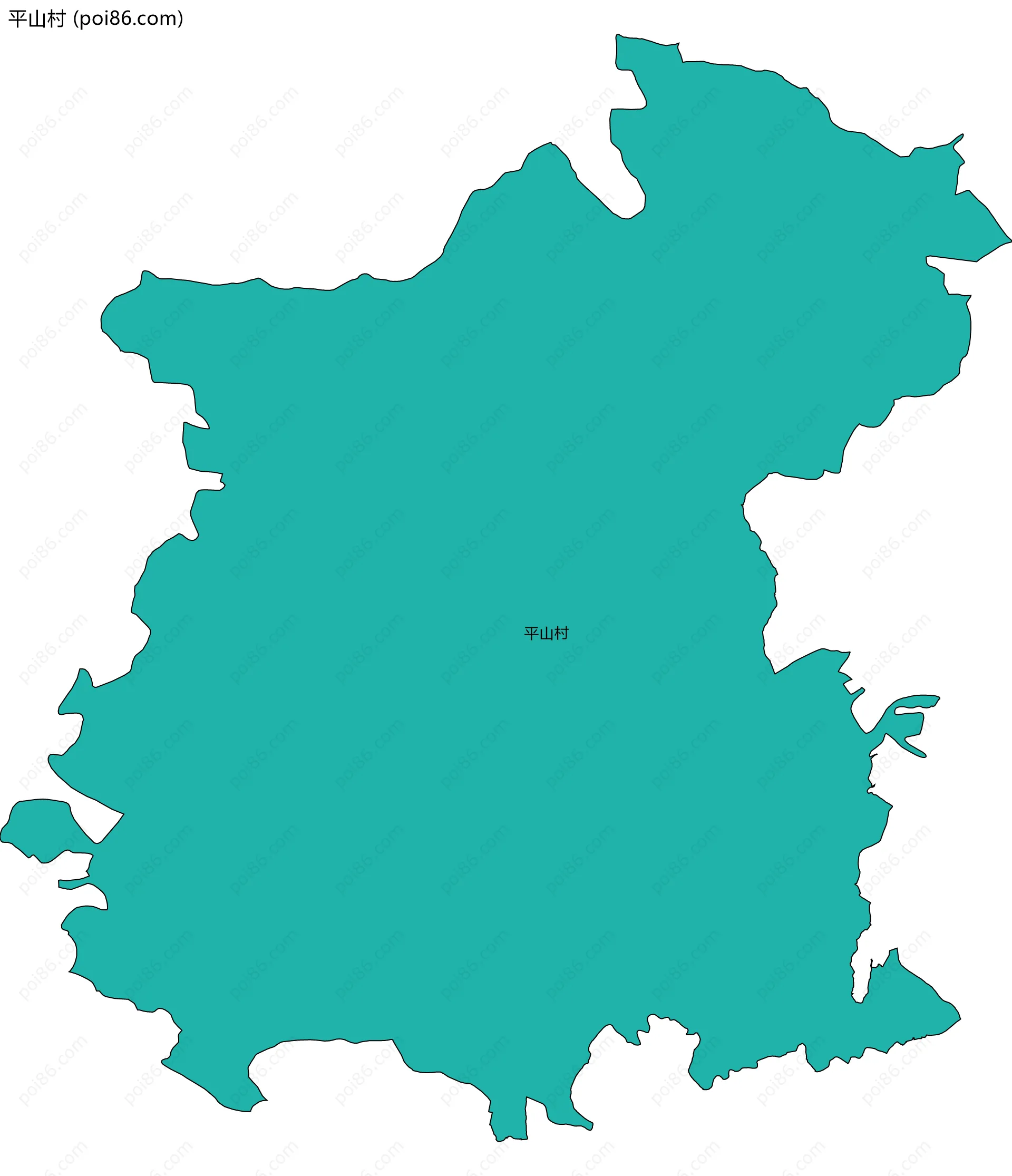 平山村边界地图