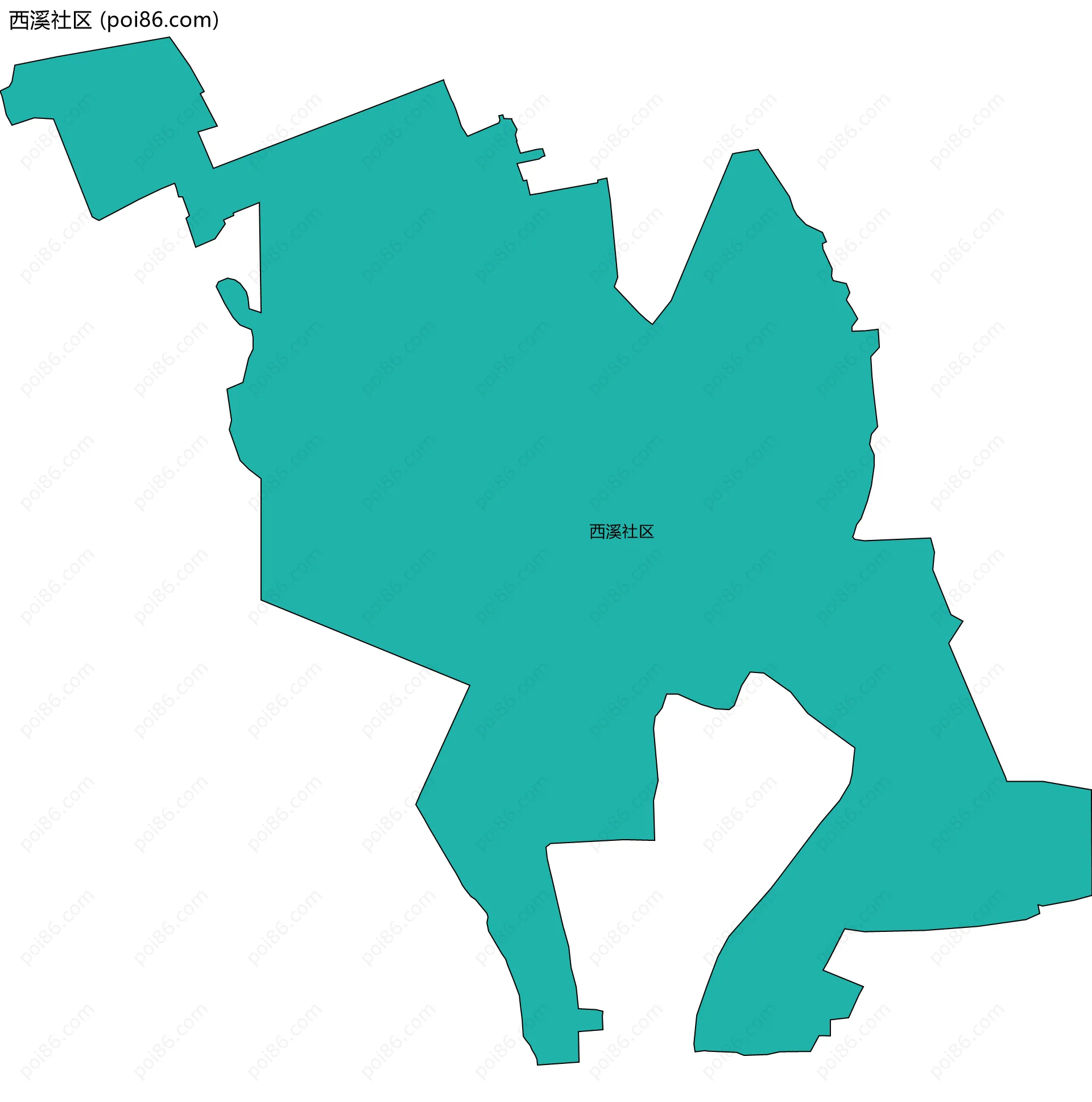 西溪社区边界地图