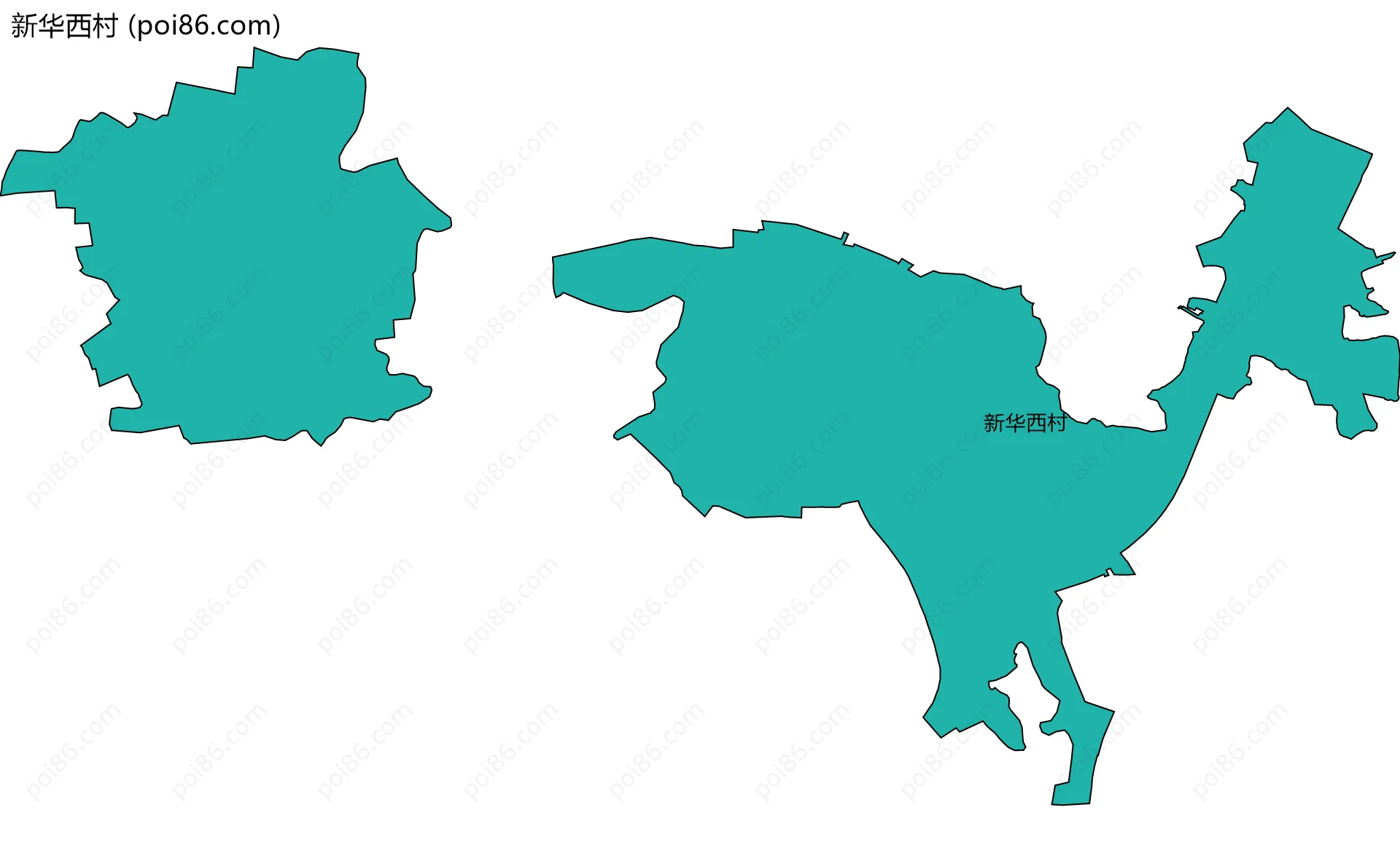 新华西村边界地图