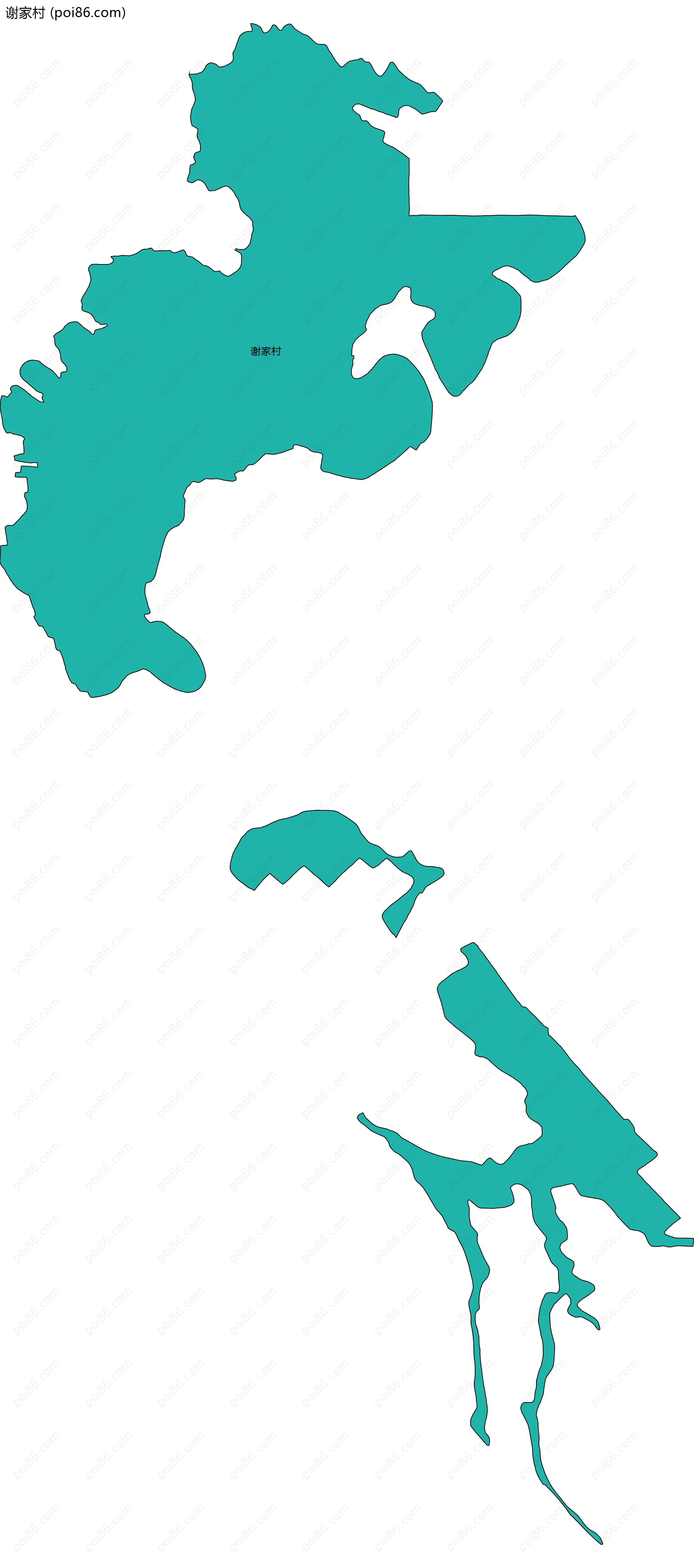 谢家村边界地图