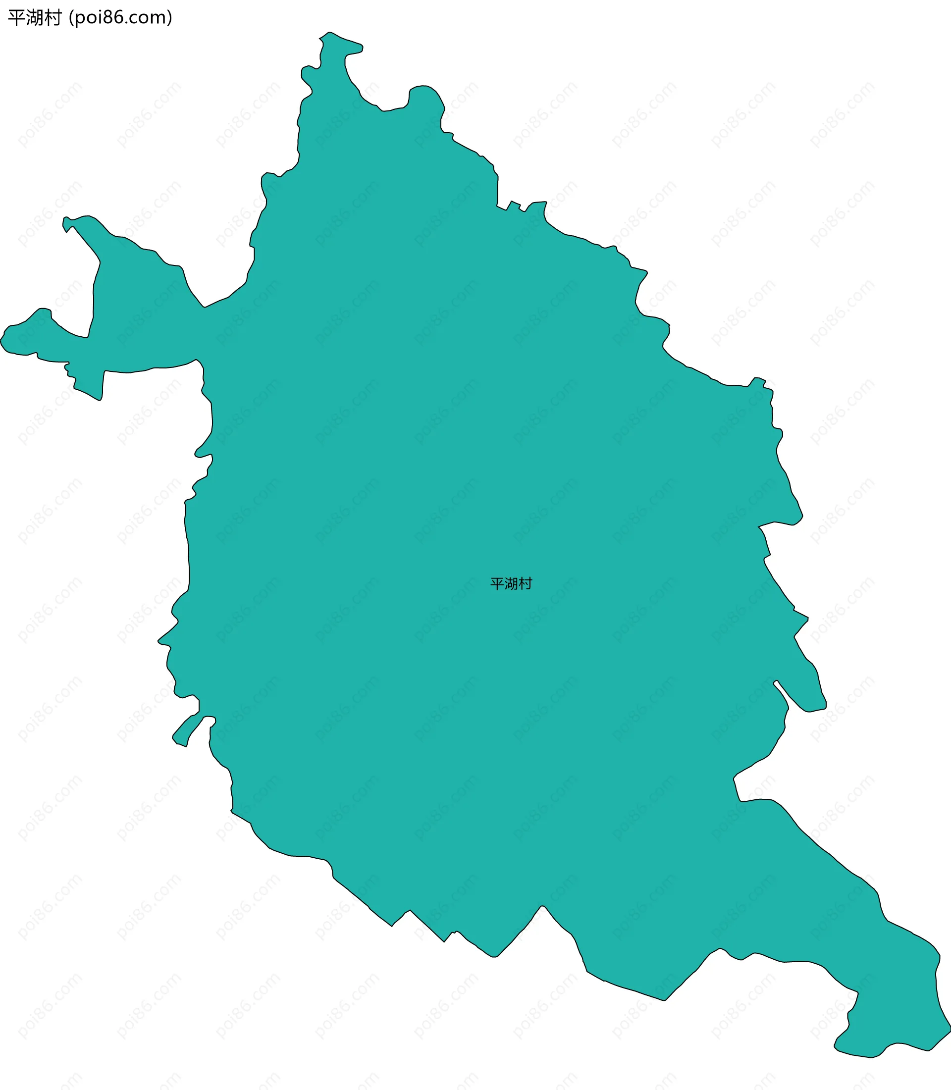 平湖村边界地图