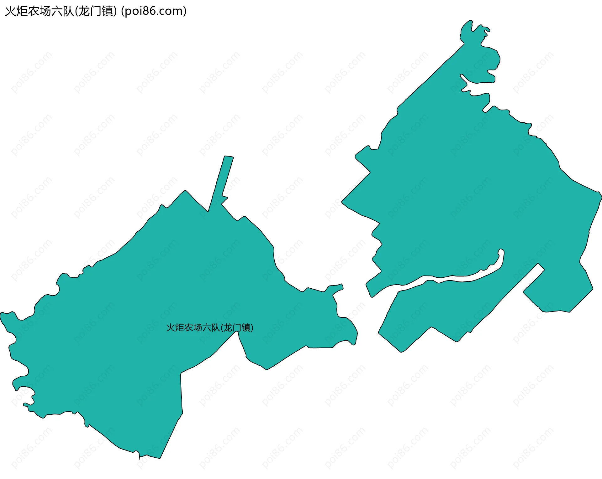 火炬农场六队(龙门镇)边界地图