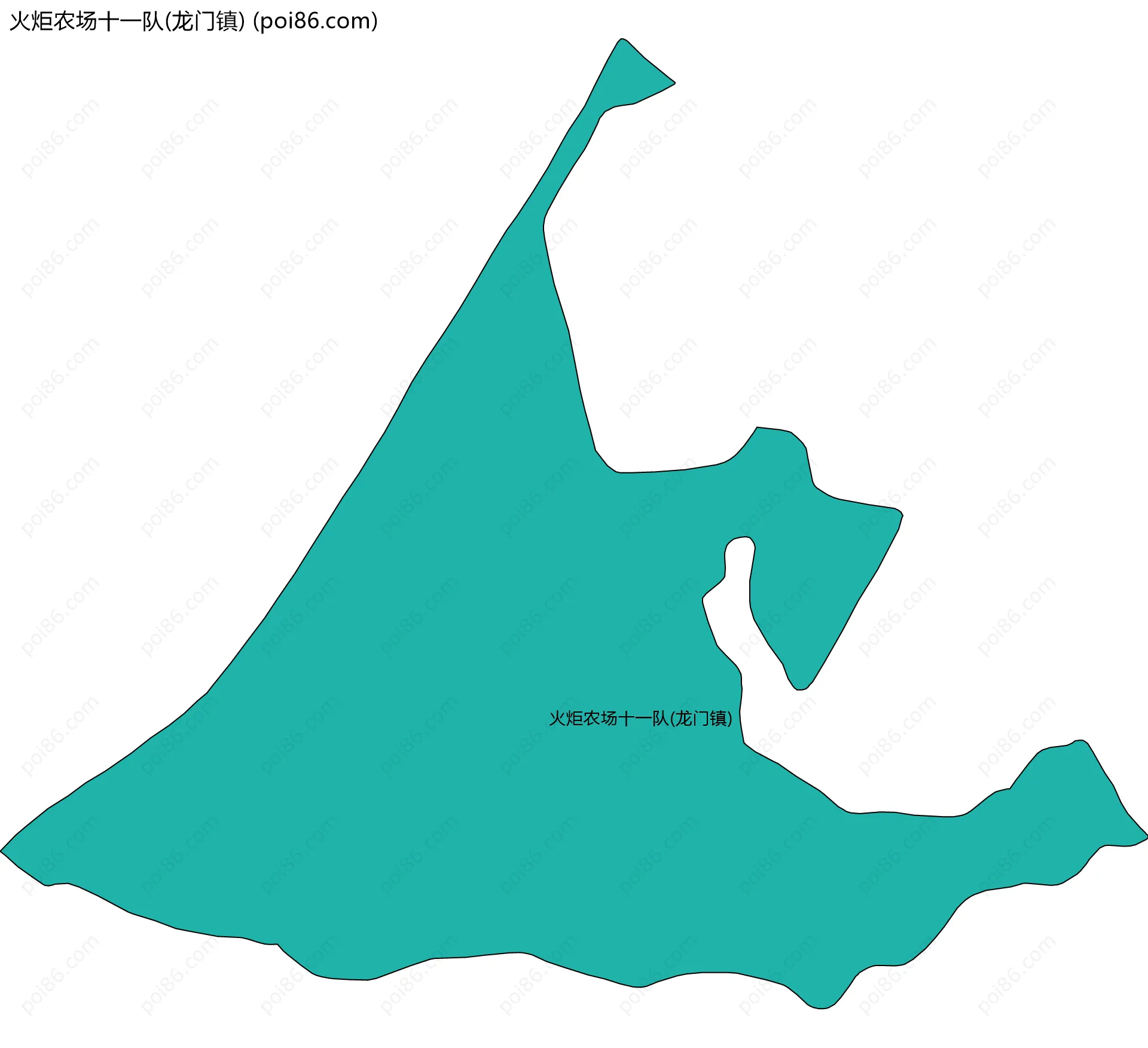 火炬农场十一队(龙门镇)边界地图
