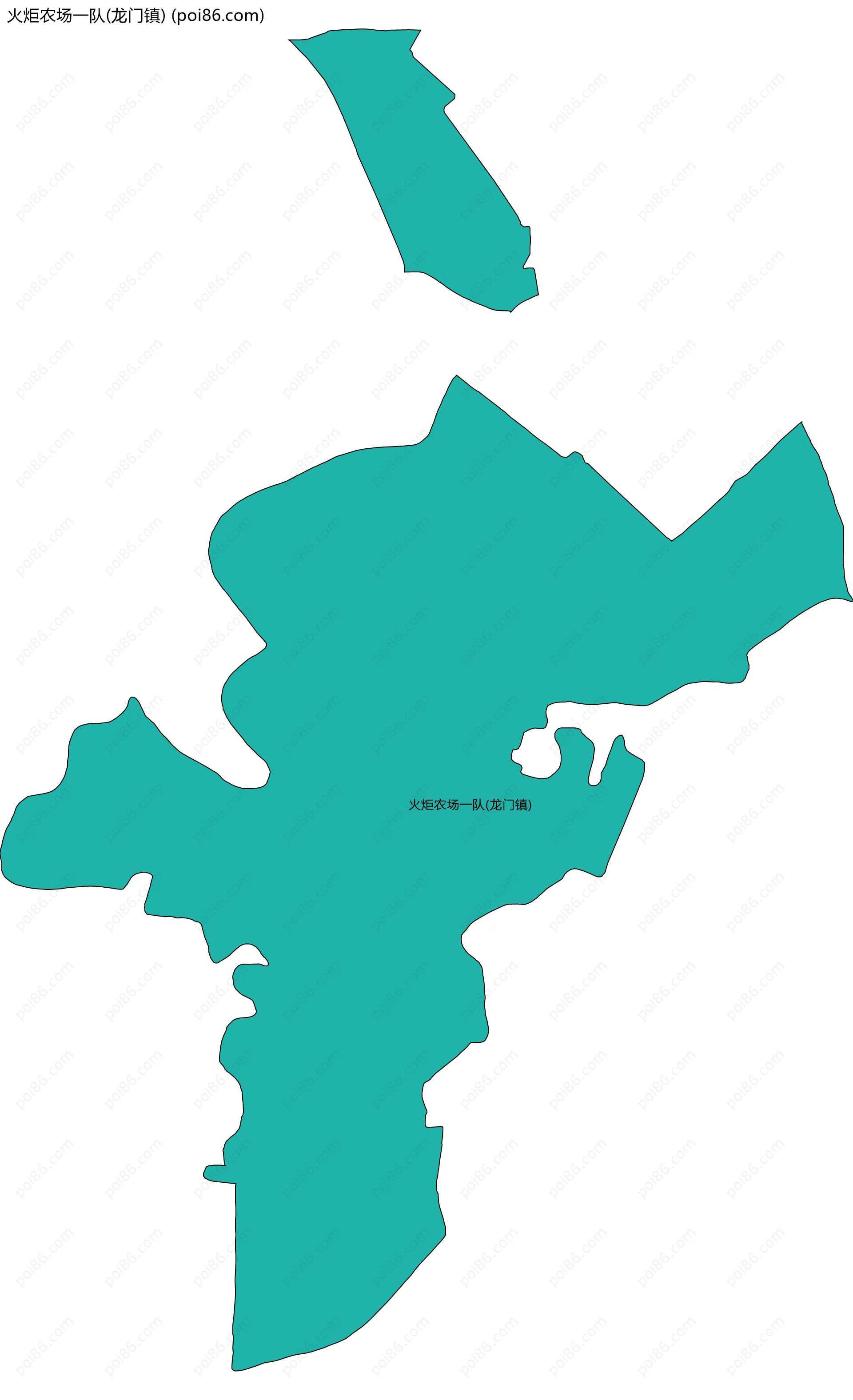 火炬农场一队(龙门镇)边界地图