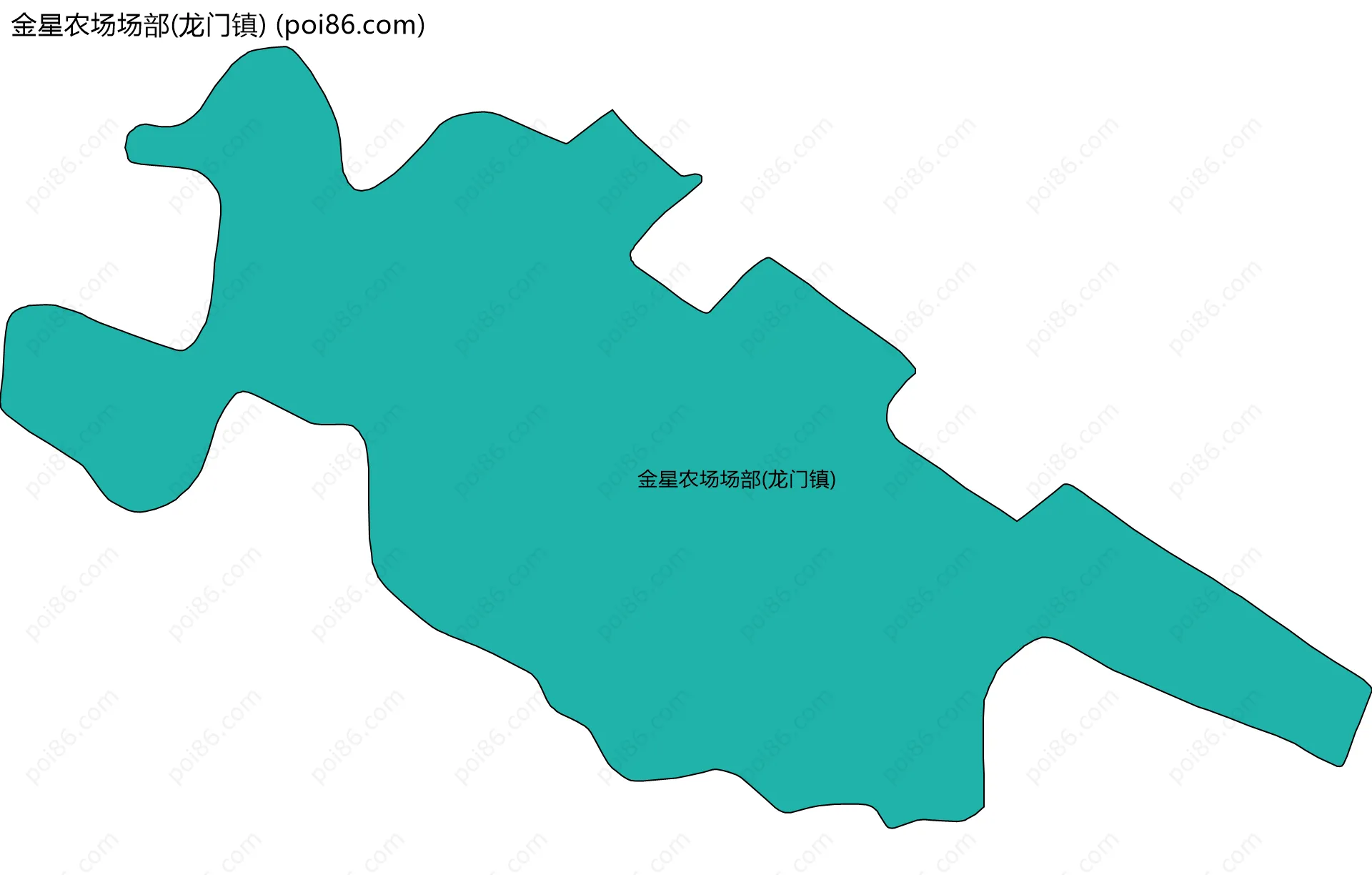 金星农场场部(龙门镇)边界地图