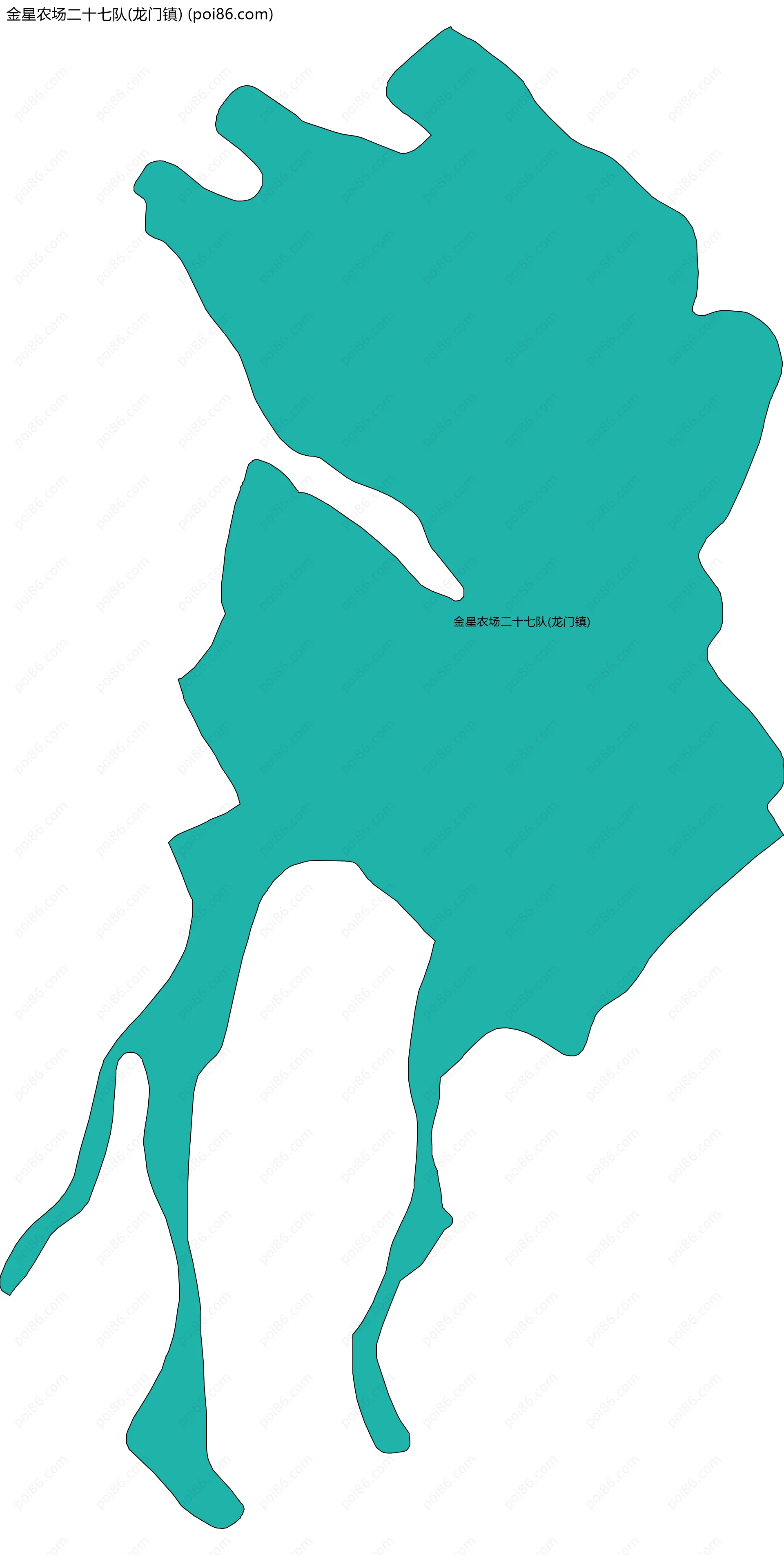 金星农场二十七队(龙门镇)边界地图
