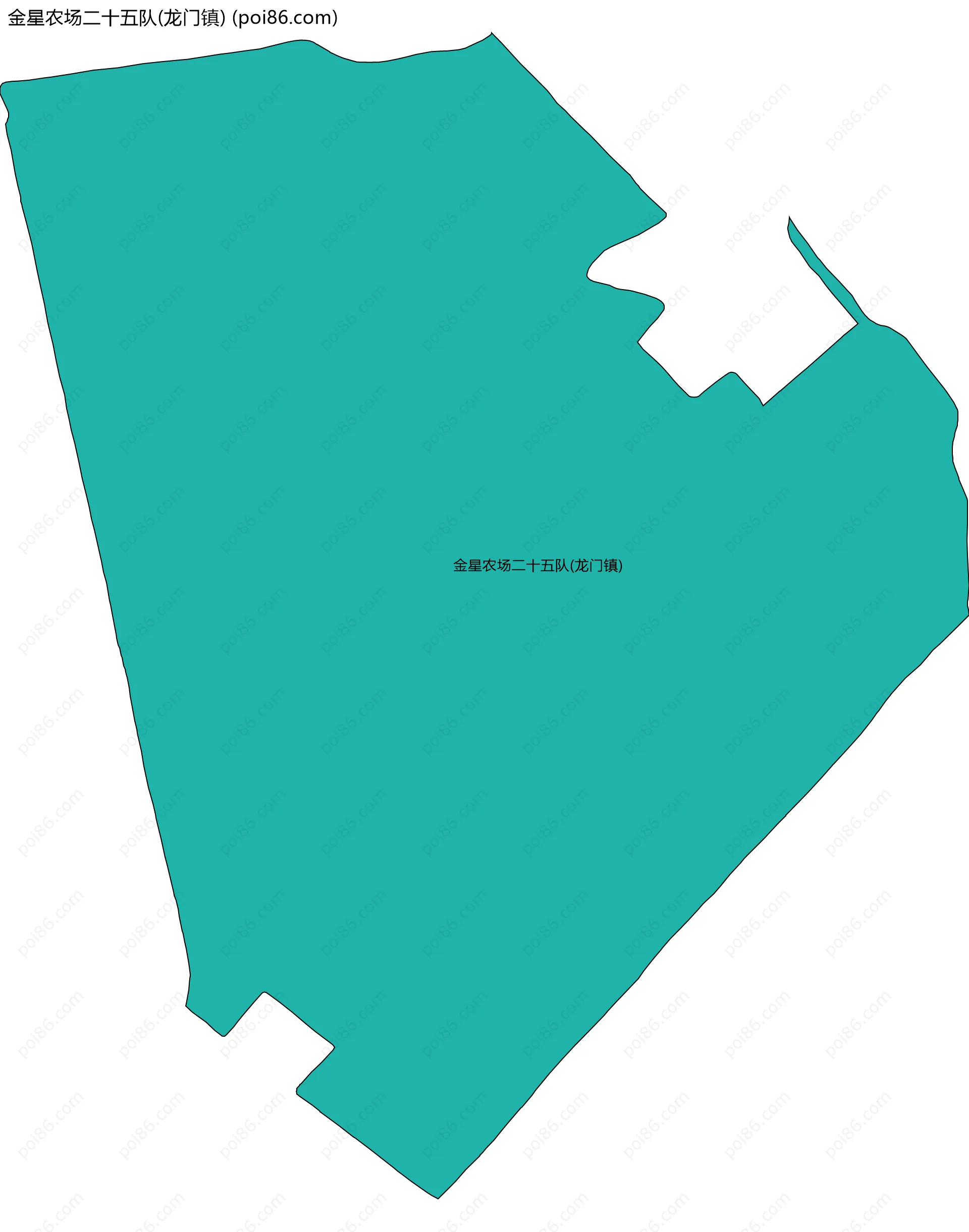 金星农场二十五队(龙门镇)边界地图