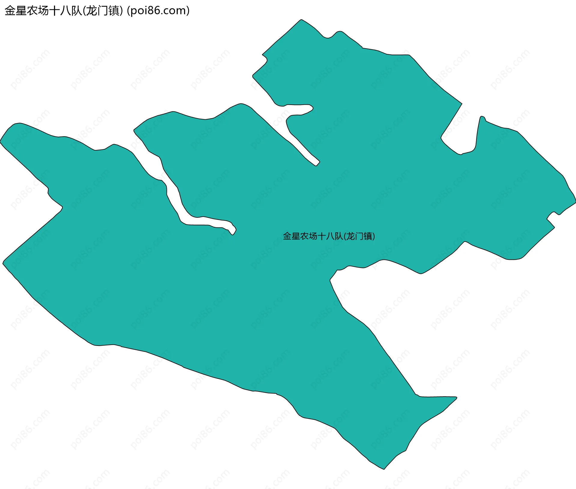 金星农场十八队(龙门镇)边界地图