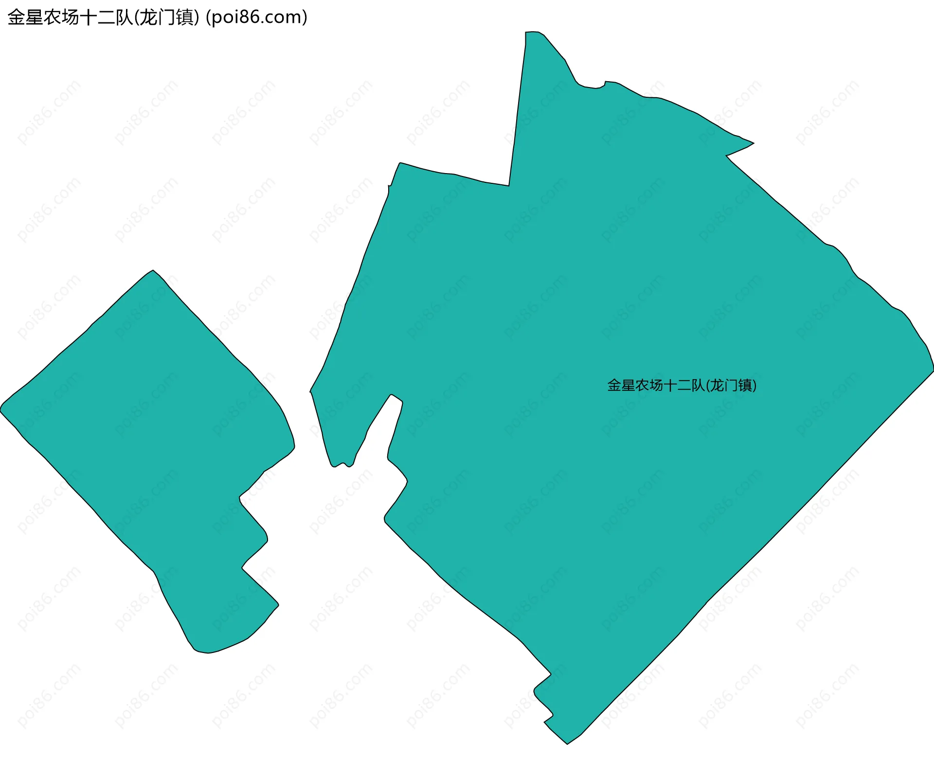金星农场十二队(龙门镇)边界地图