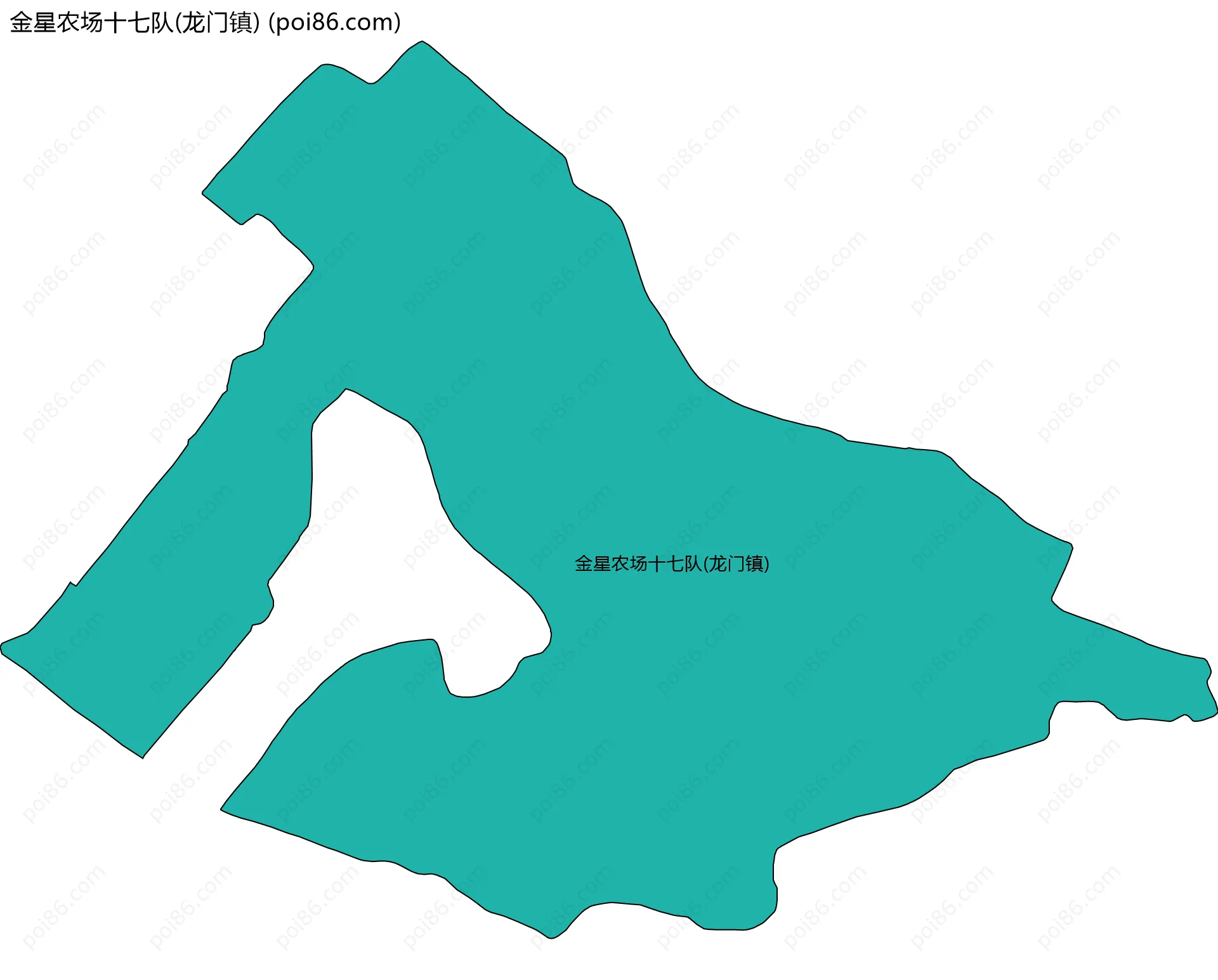 金星农场十七队(龙门镇)边界地图