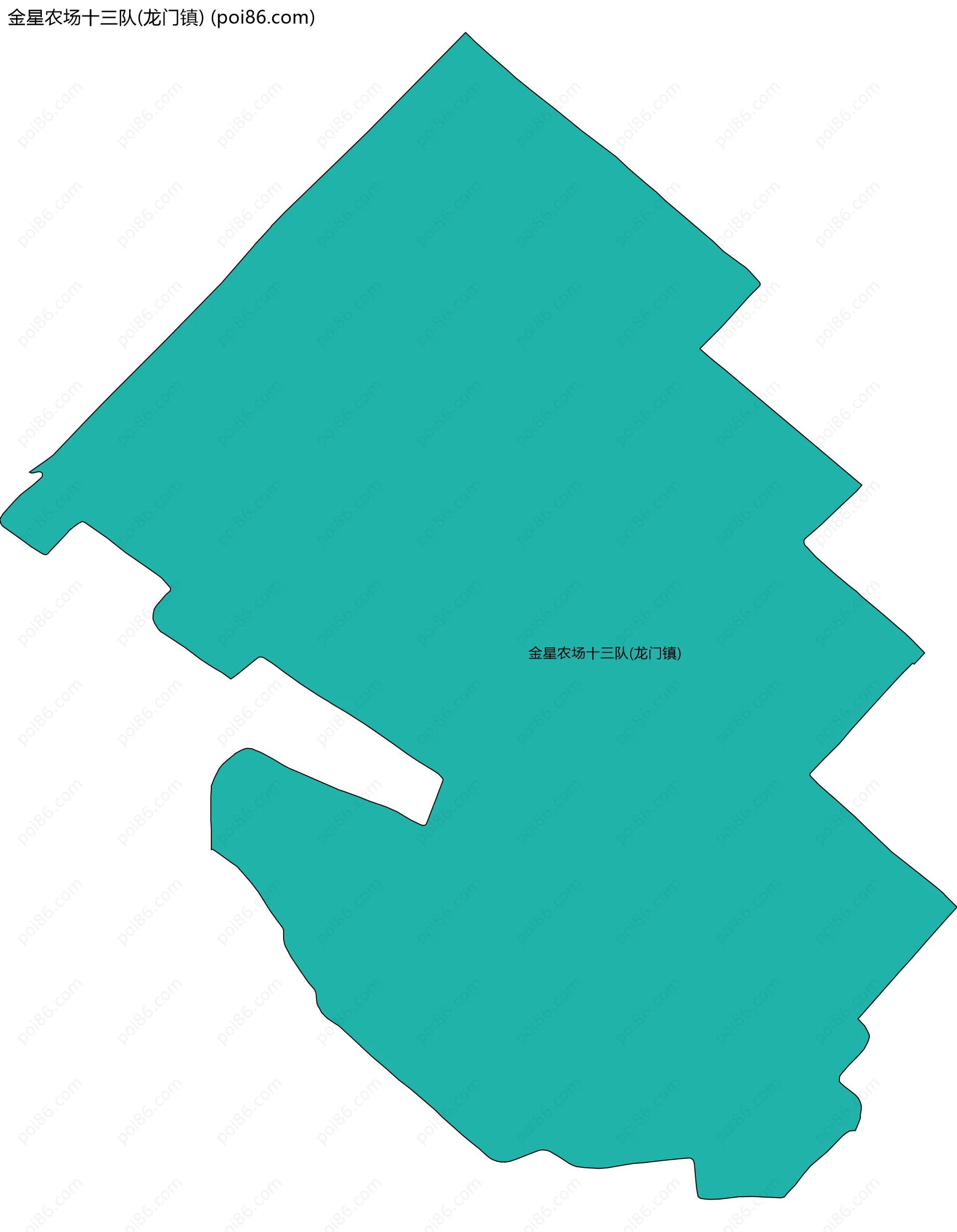 金星农场十三队(龙门镇)边界地图