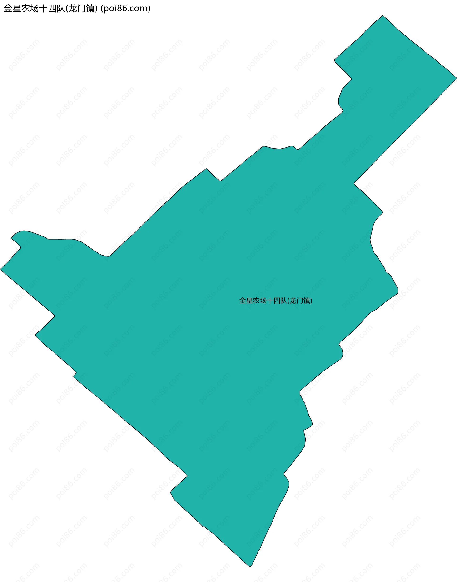 金星农场十四队(龙门镇)边界地图
