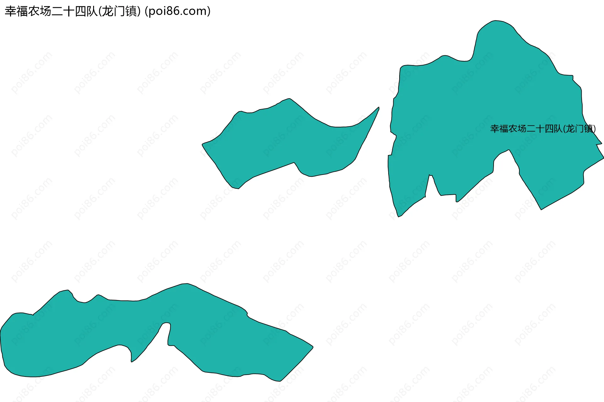 幸福农场二十四队(龙门镇)边界地图