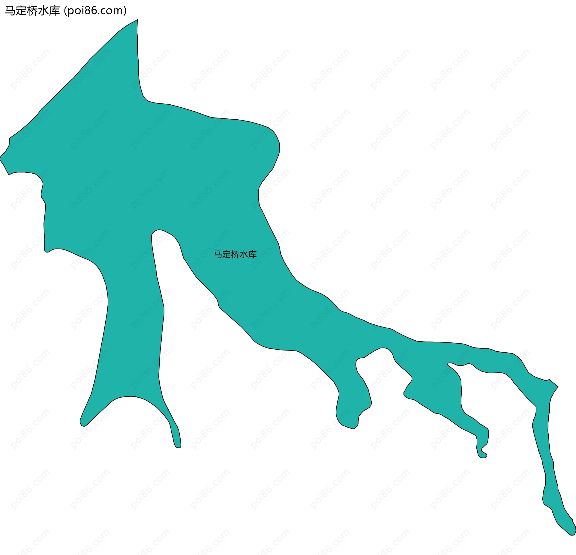 马定桥水库边界地图