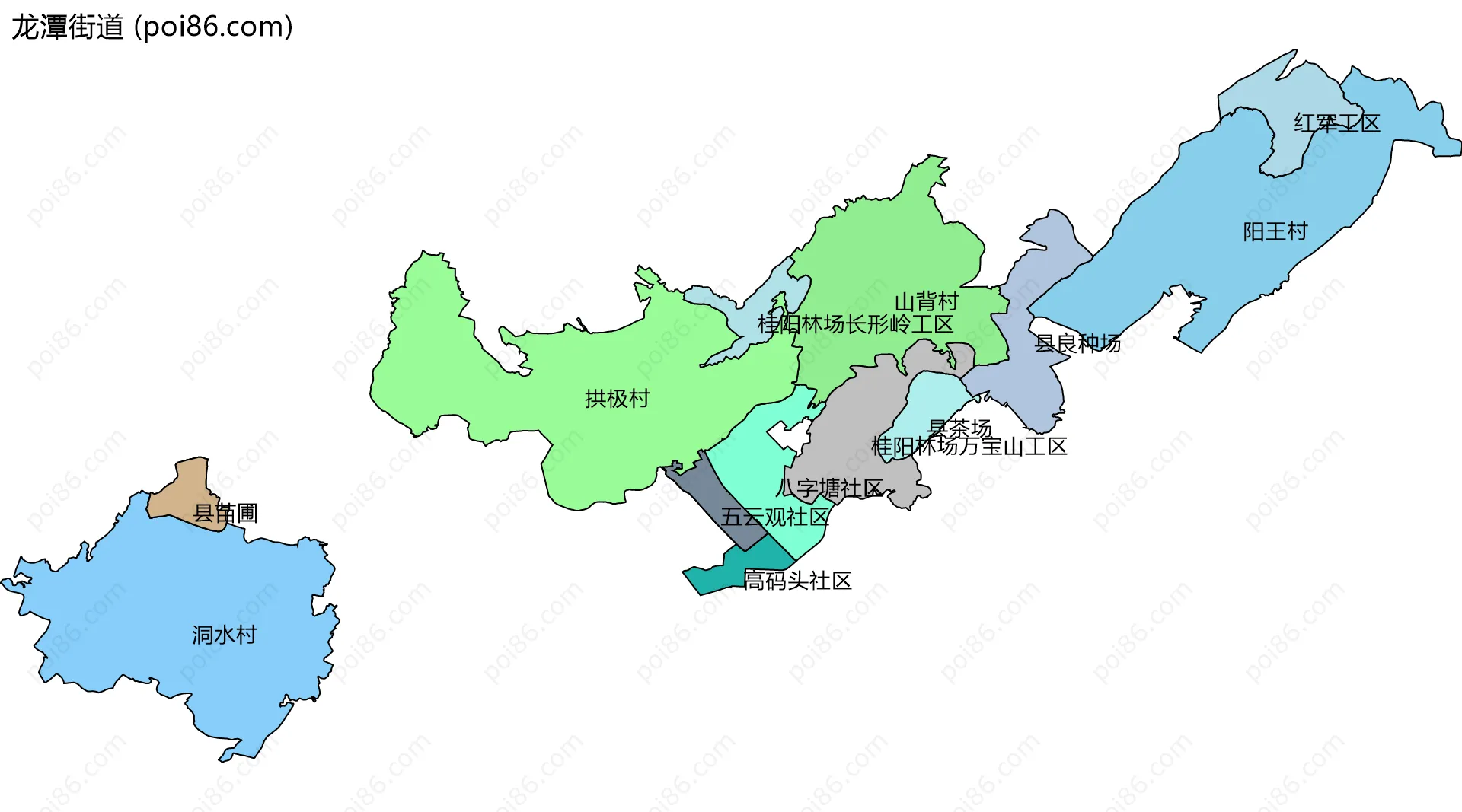龙潭街道边界地图(五级行政区划)