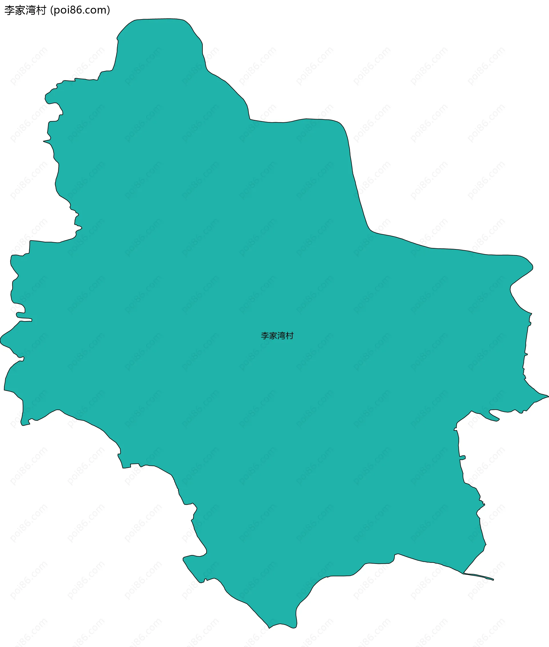 李家湾村边界地图