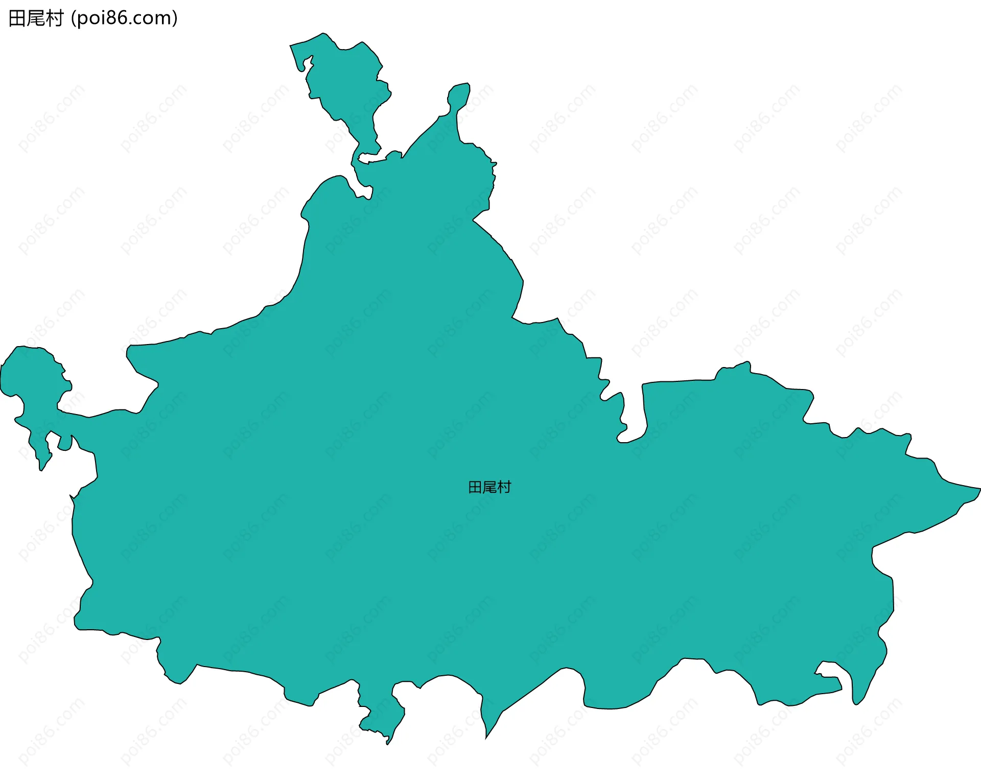 田尾村边界地图