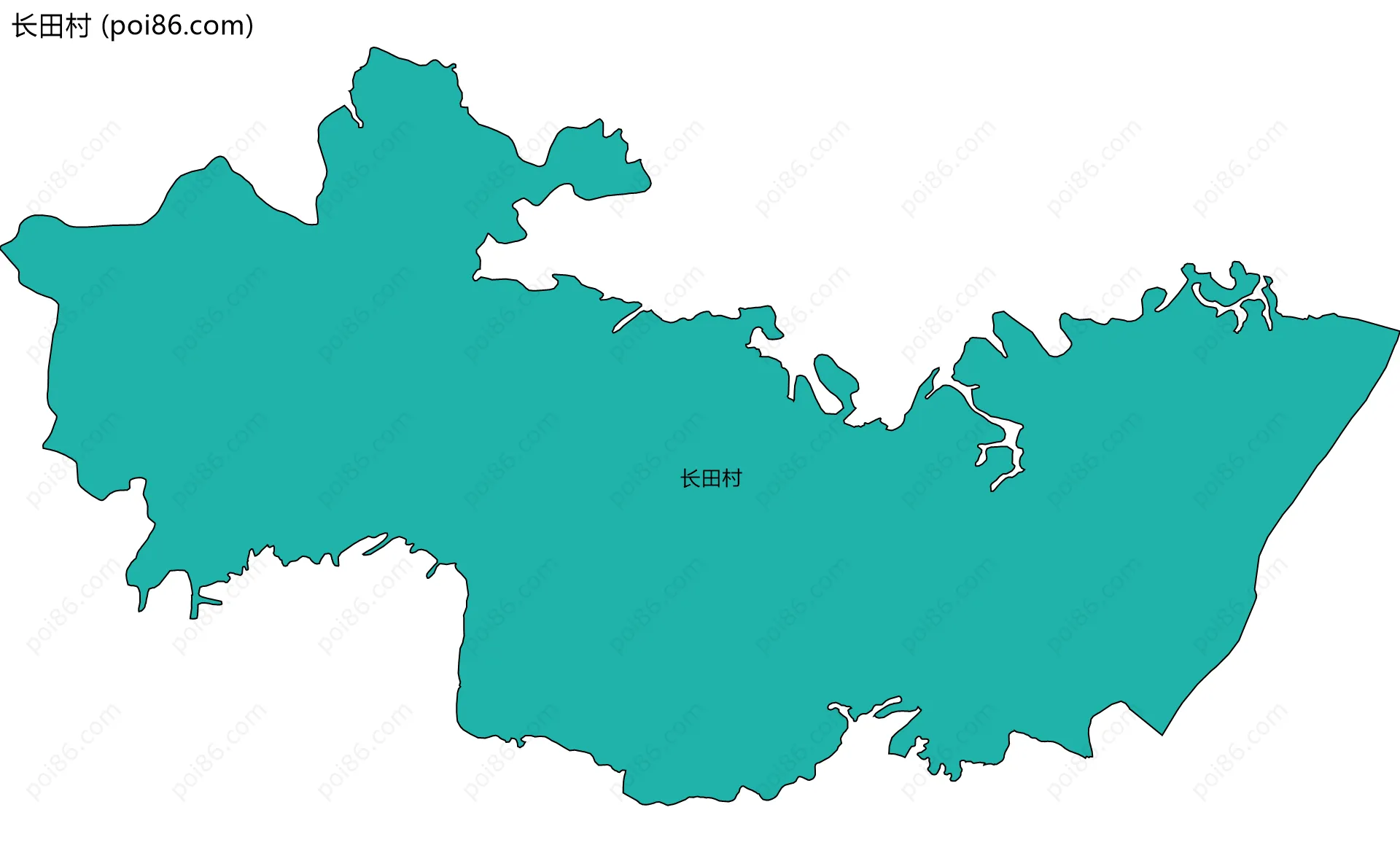 长田村边界地图