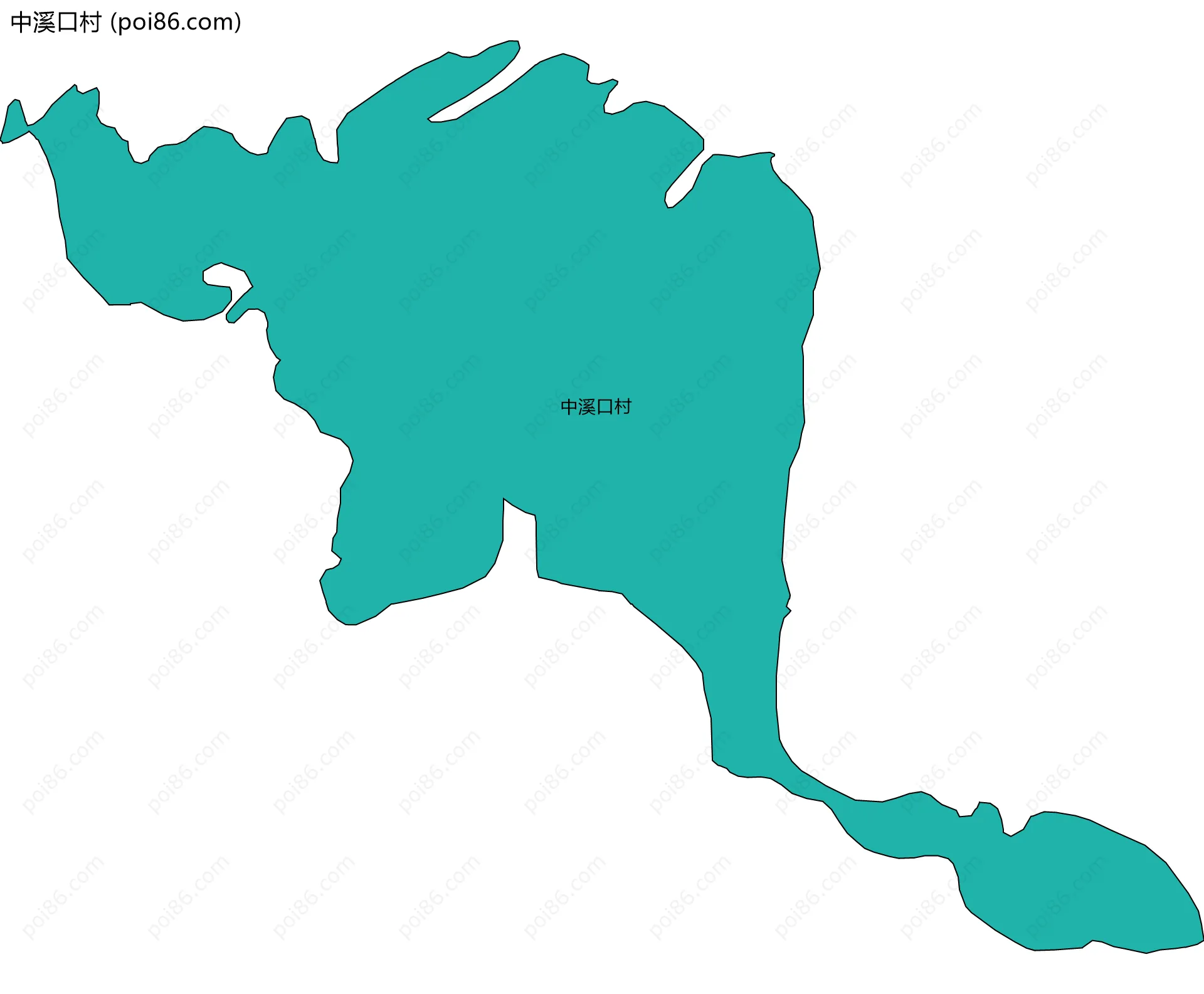 中溪口村边界地图