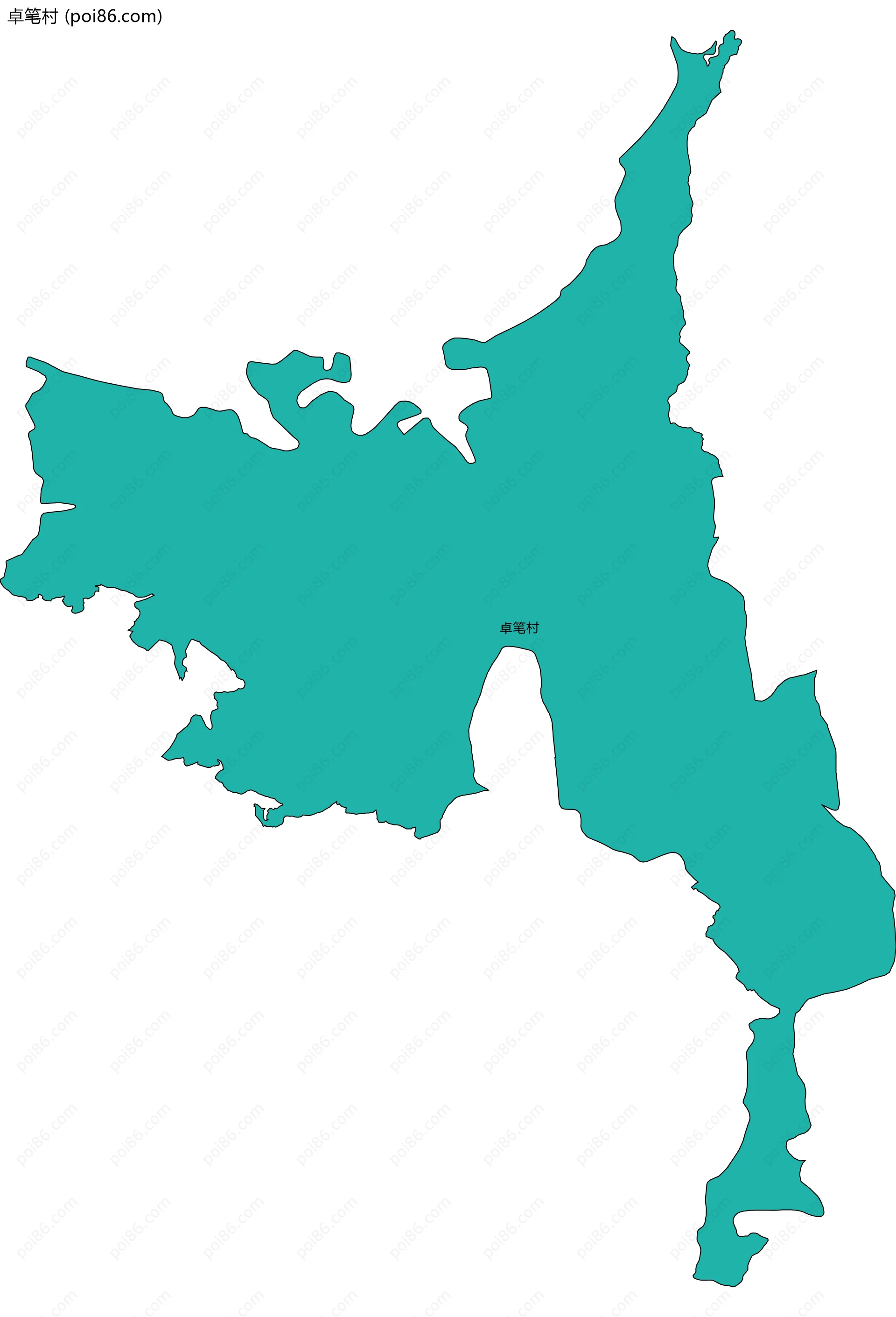 卓笔村边界地图