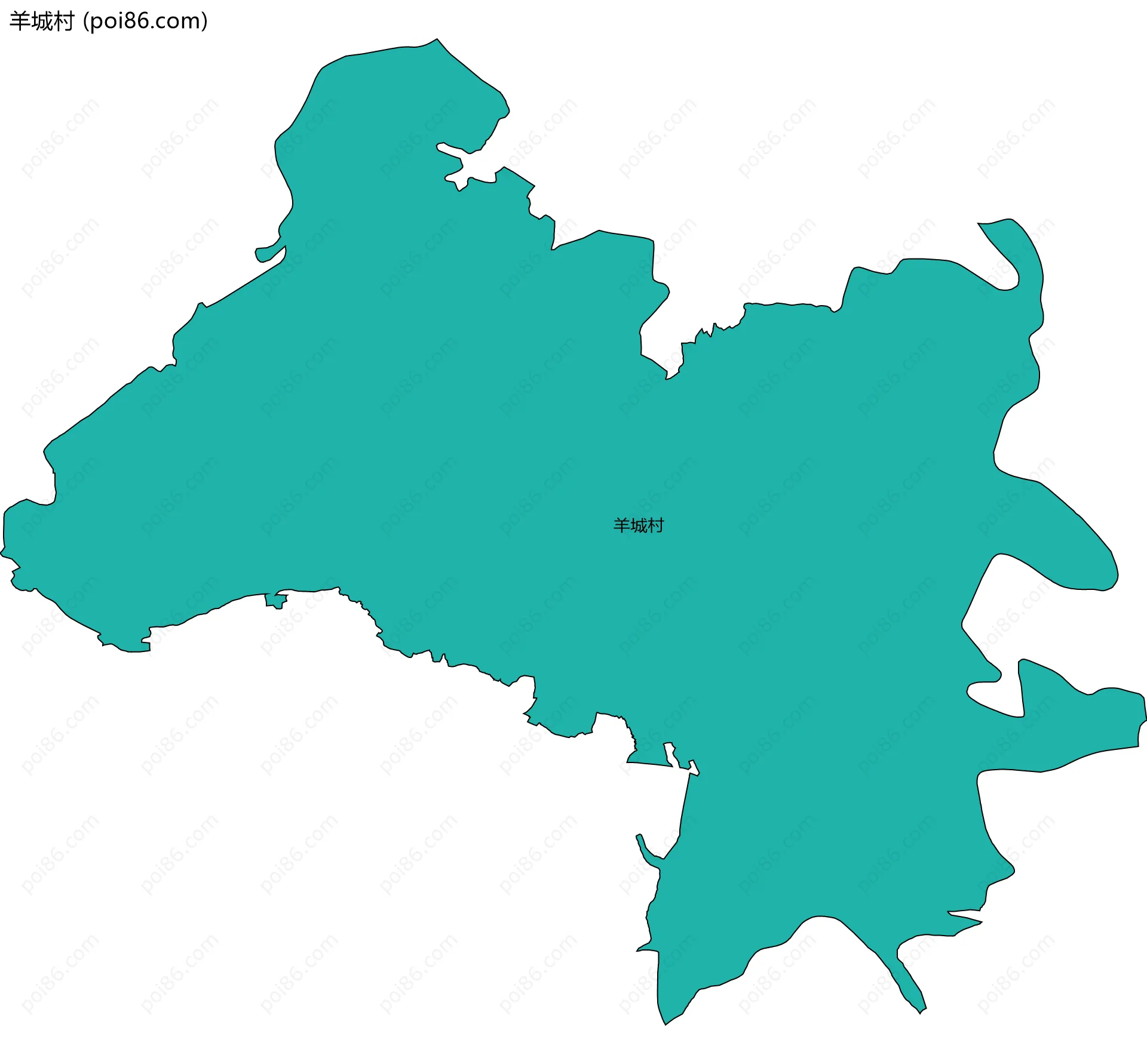 羊城村边界地图