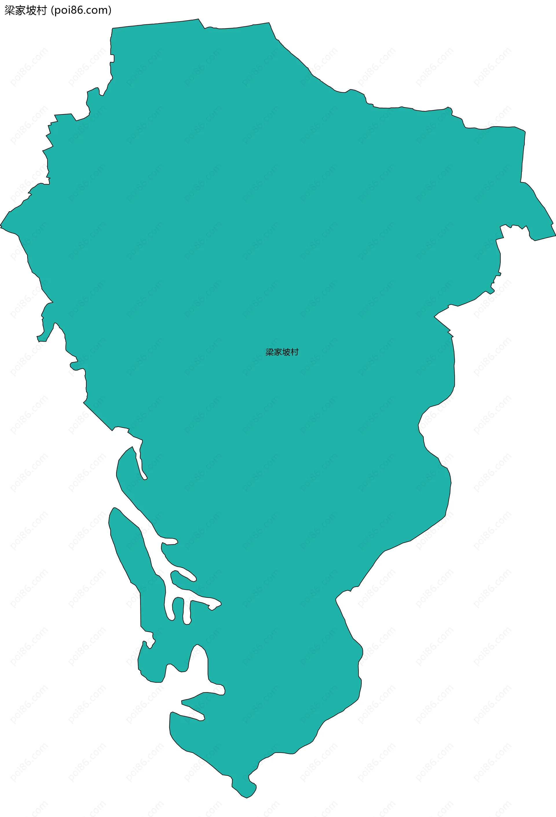 梁家坡村边界地图