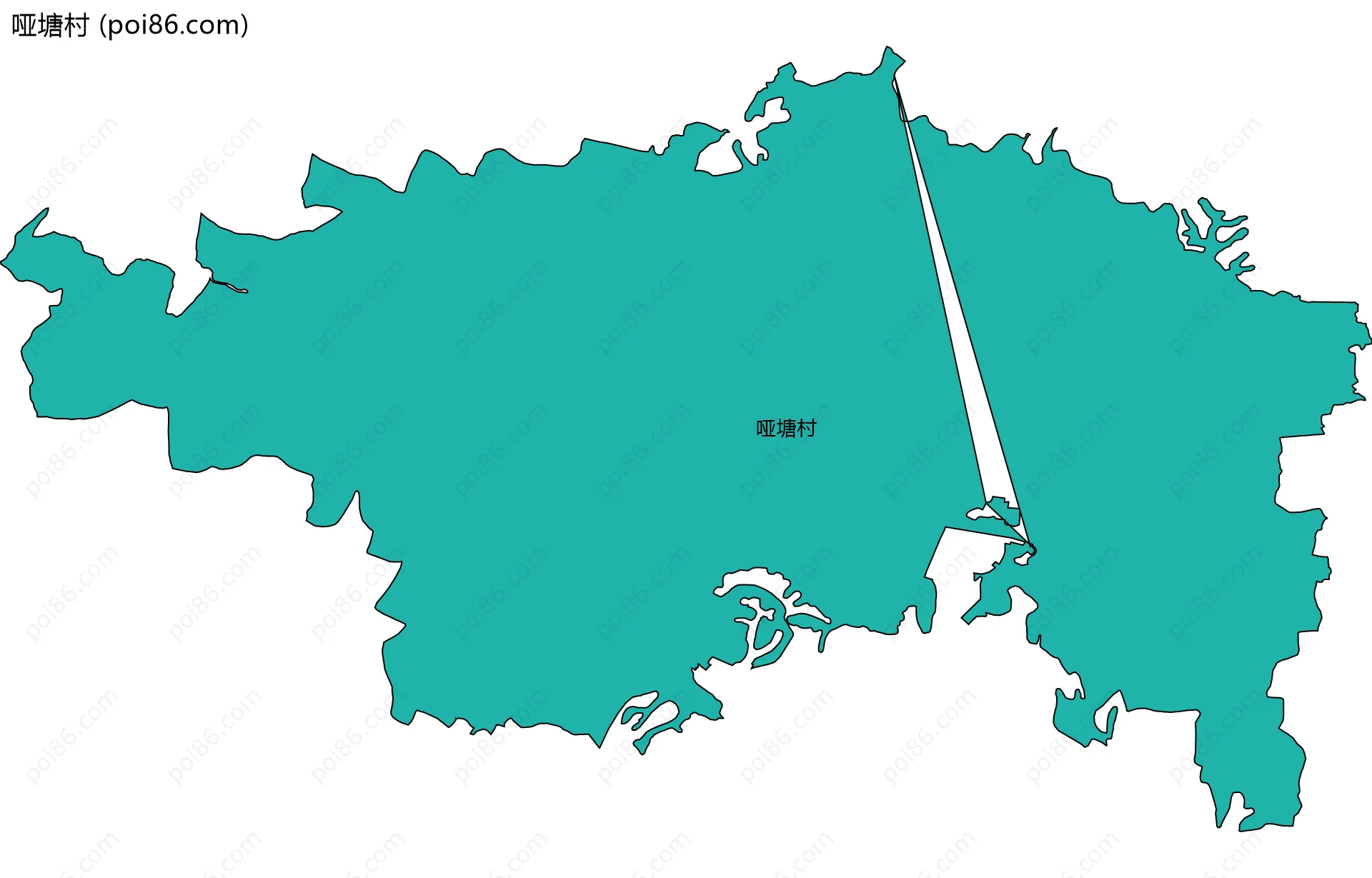 哑塘村边界地图