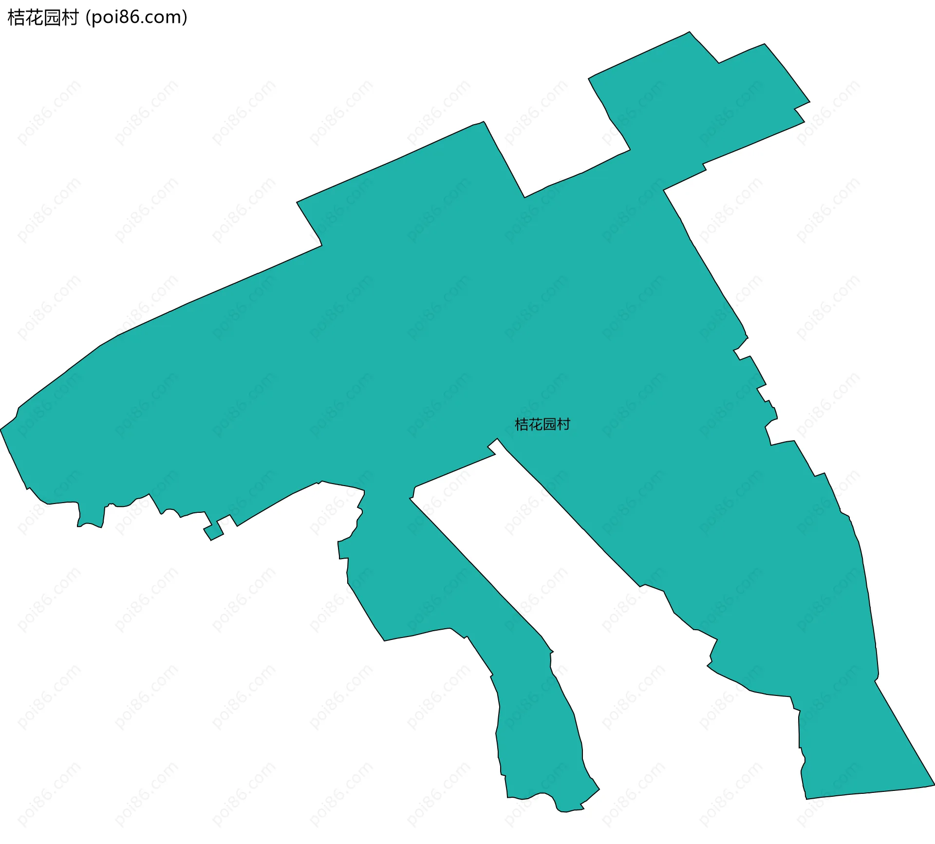 桔花园村边界地图